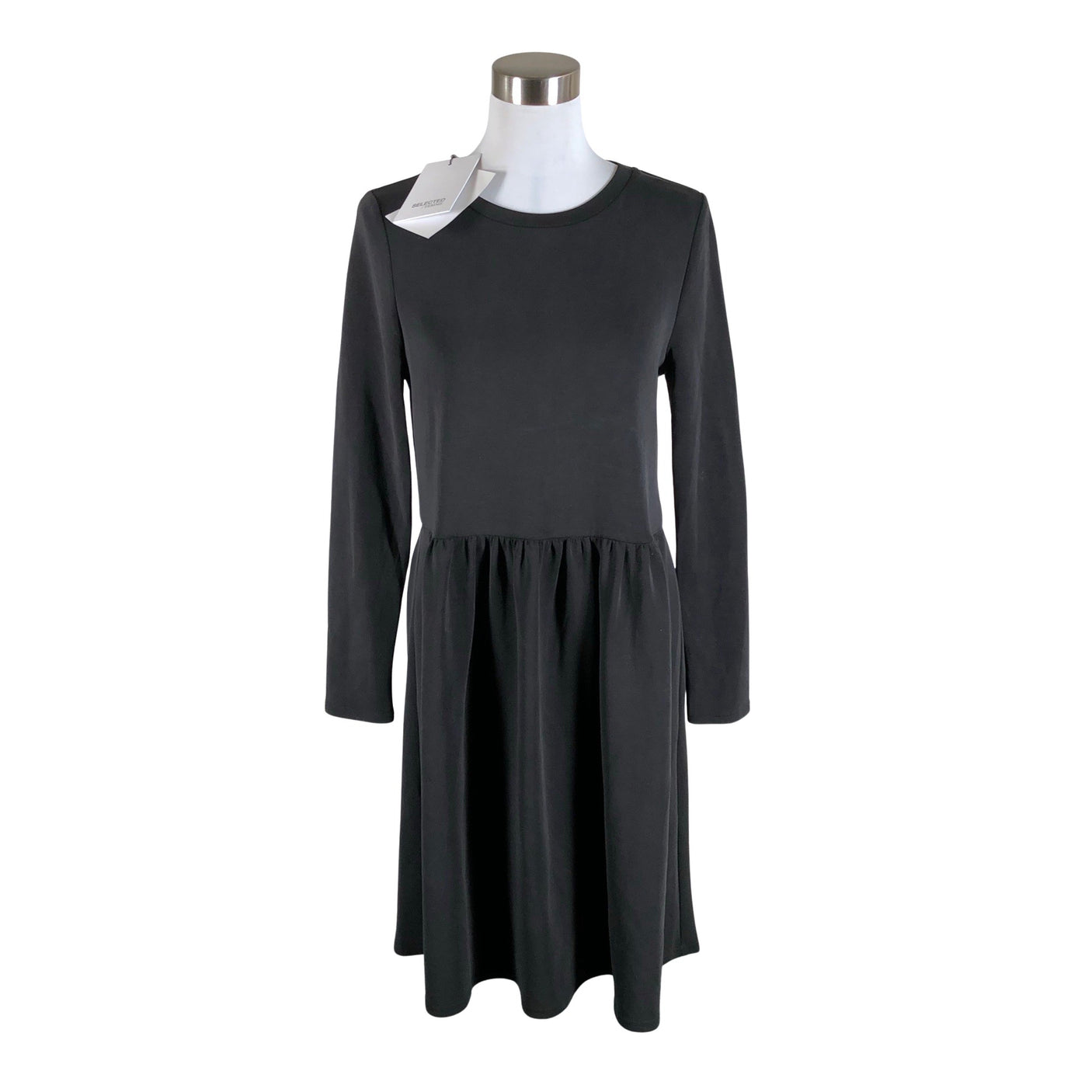 Unisex Selected - Tricot dress, size 36 - Black (1)