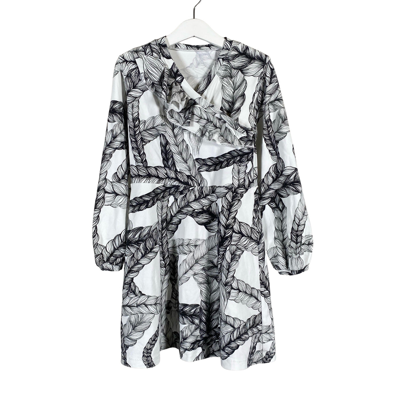 Unisex Handmade - Tricot dress, size 122 - 128 - White (1)