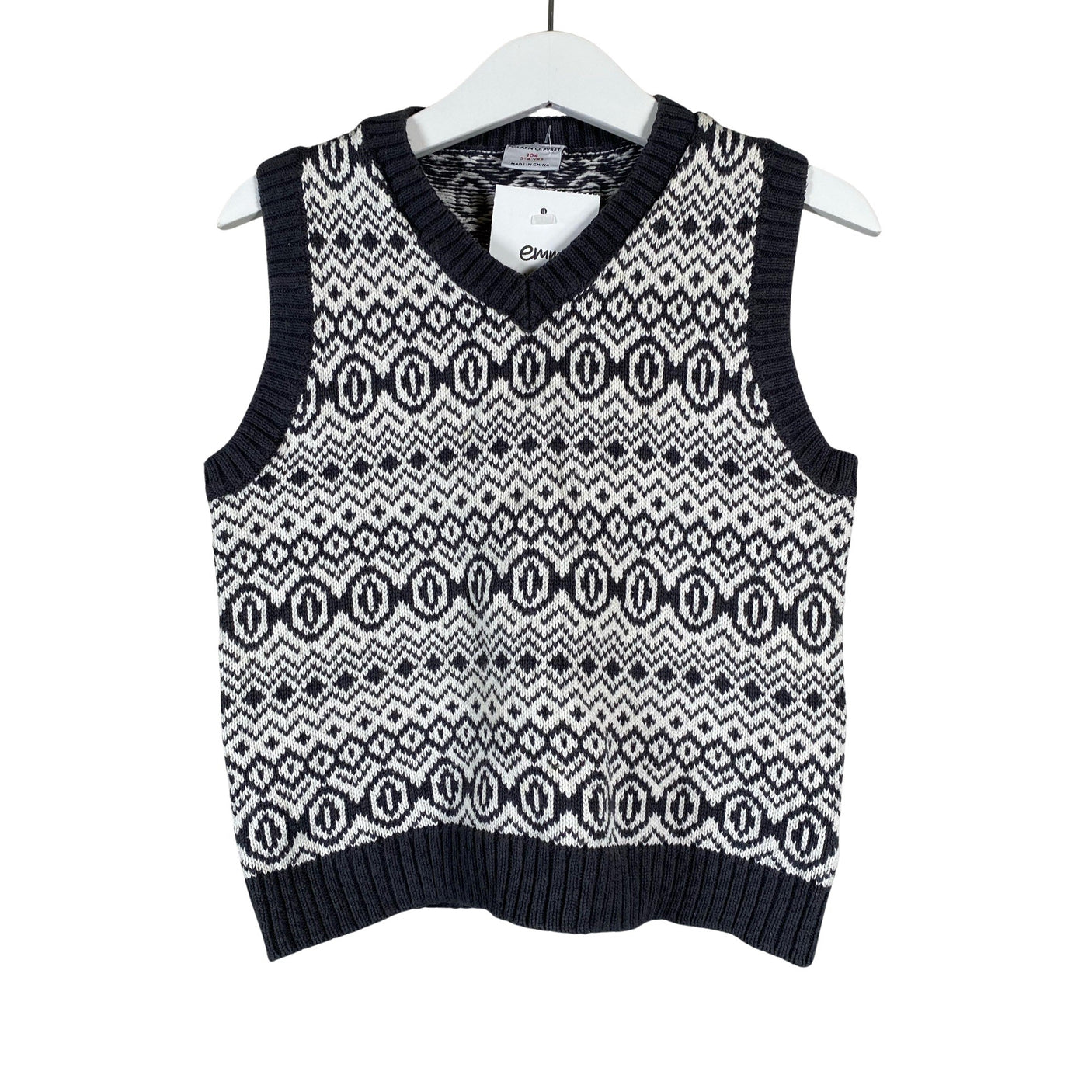 Unisex Polarn O. Pyret - Knit vest, size 98 - 104 - Gray (1)