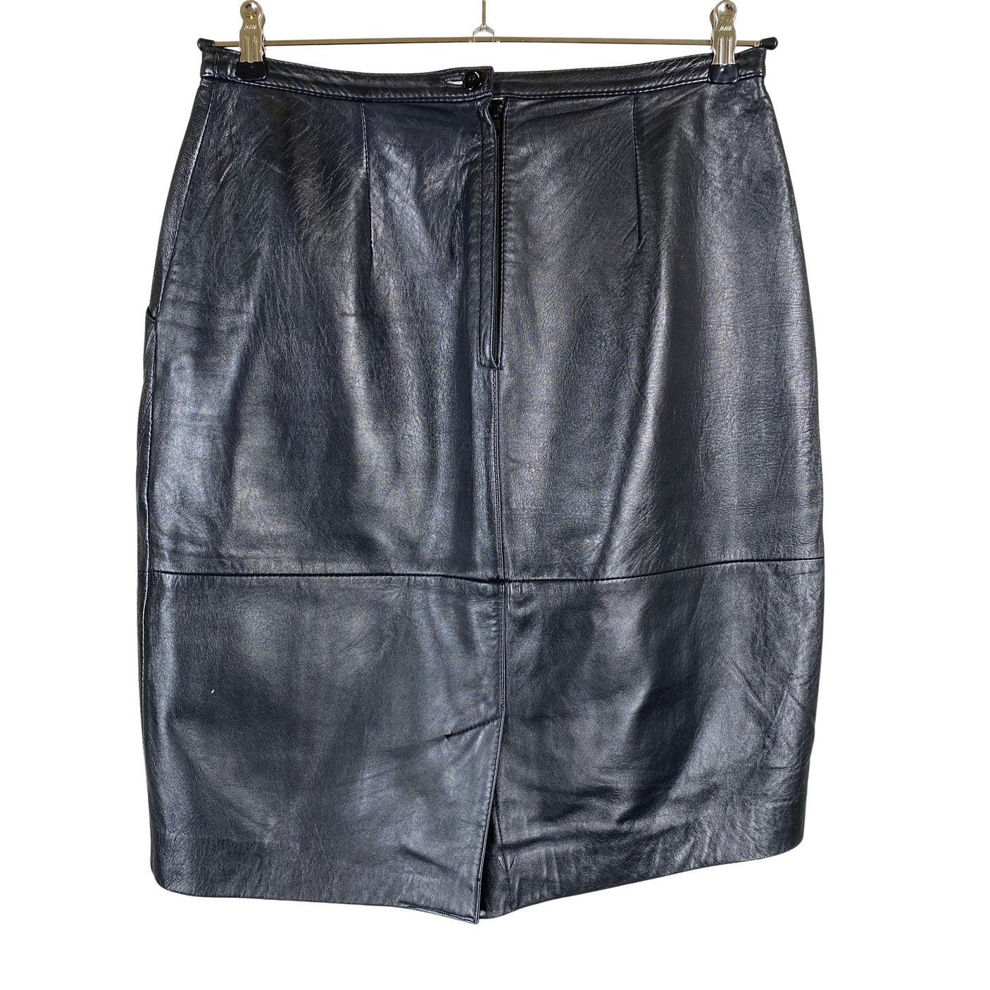 Unisex Big-L - Leather skirt, size 40 - Black (2)