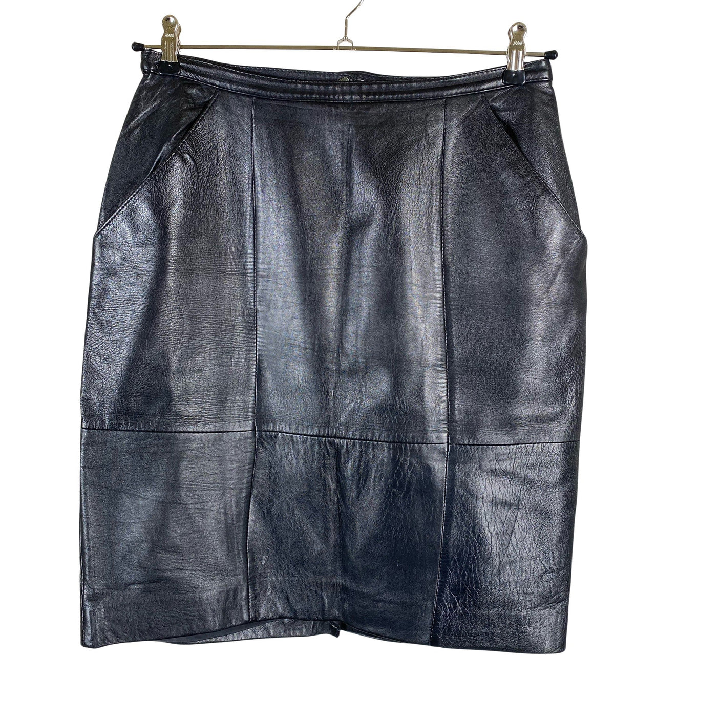 Unisex Big-L - Leather skirt, size 40 - Black (1)