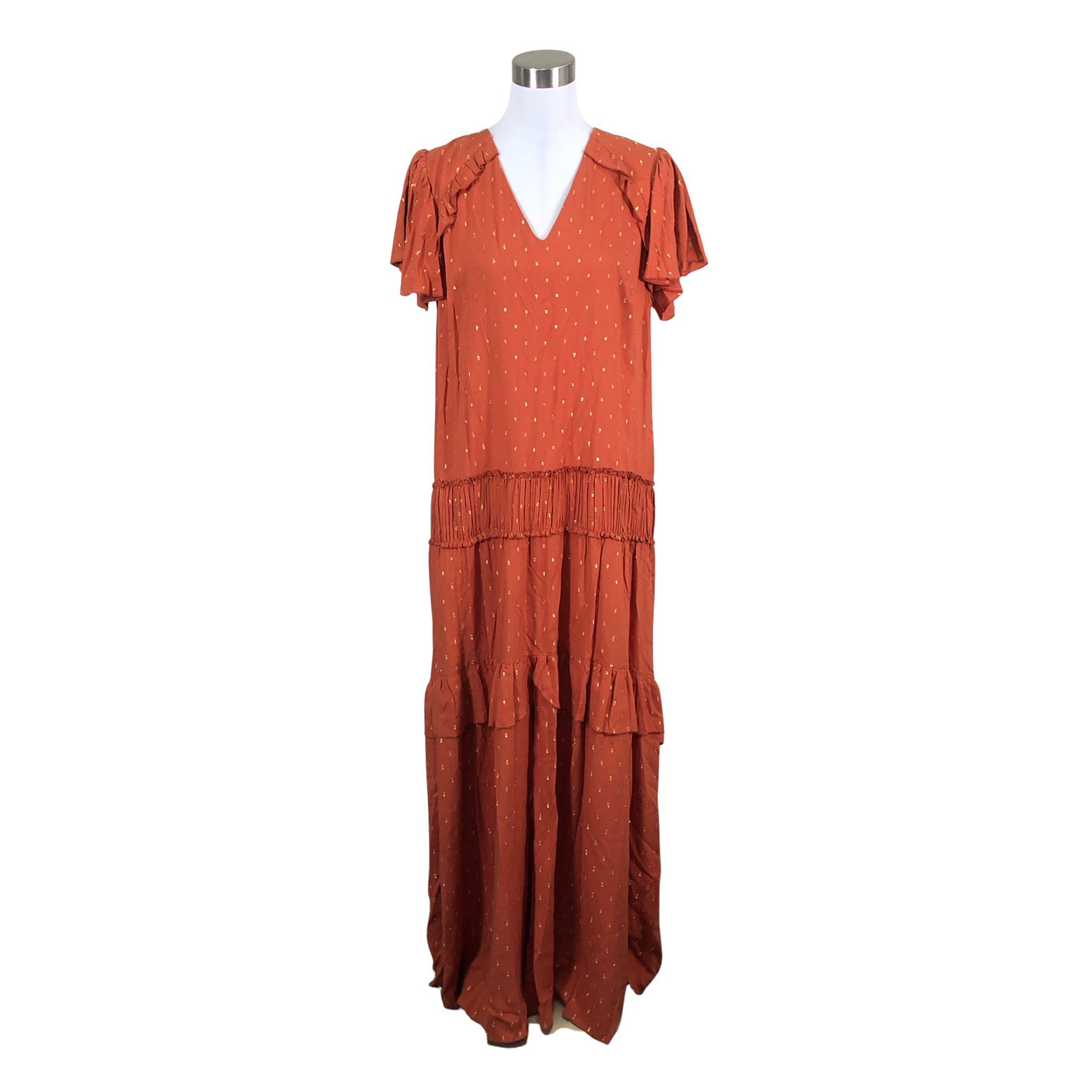 Unisex Larsuu - Schiffon dress, size 38 - Orange (1)