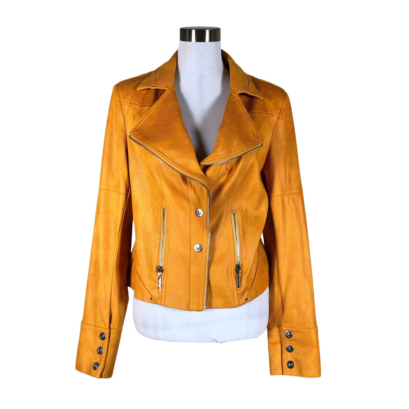 Unisex Joseph Ribkoff - Leather jacket, size 40 - Orange (1)