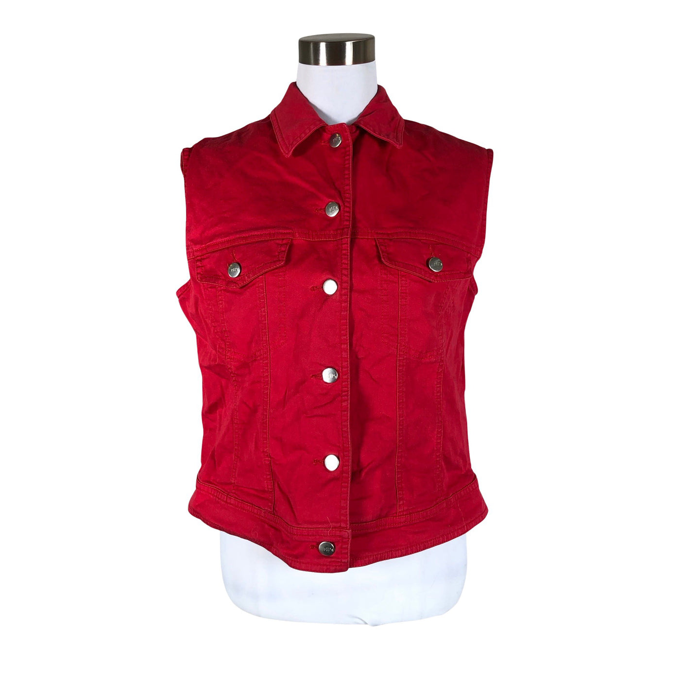 Unisex Ril's - Denim vest, size 40 - Red (1)