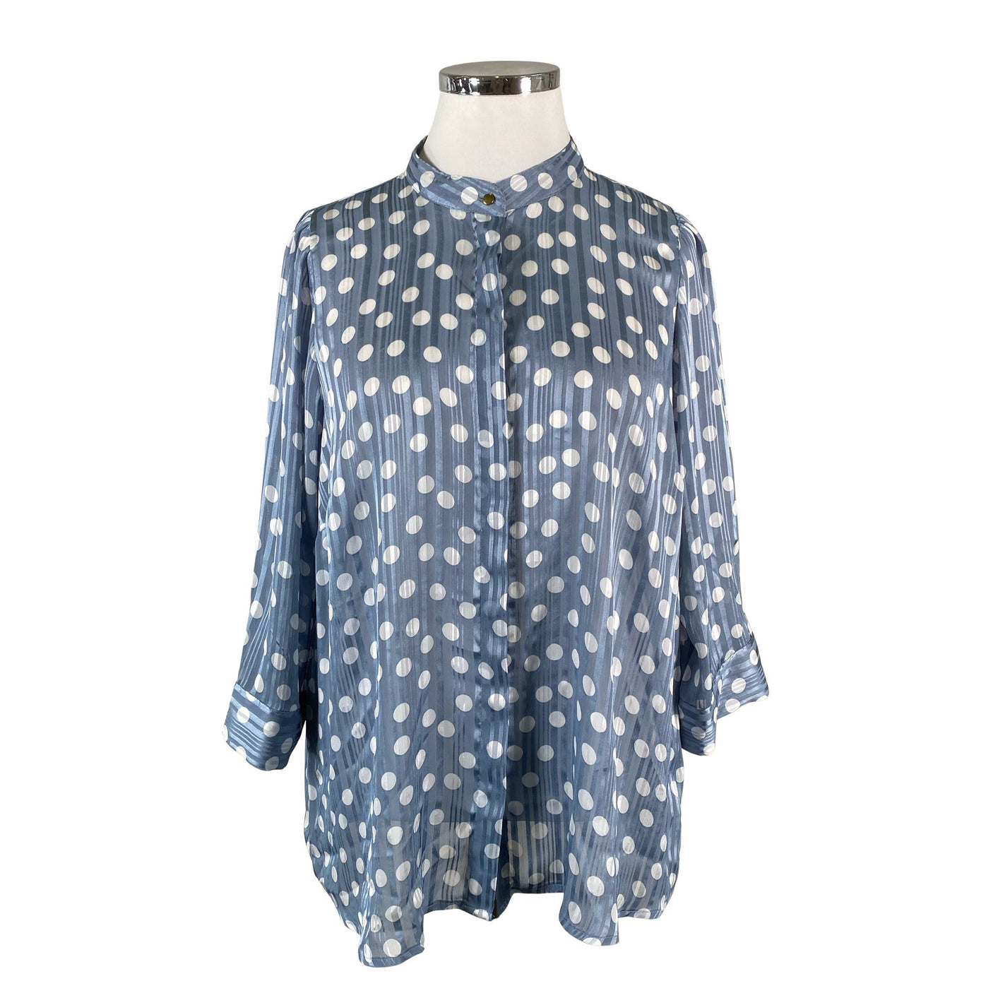 Unisex Zizzi - Schiffon tunic, size 46 - Blue (1)