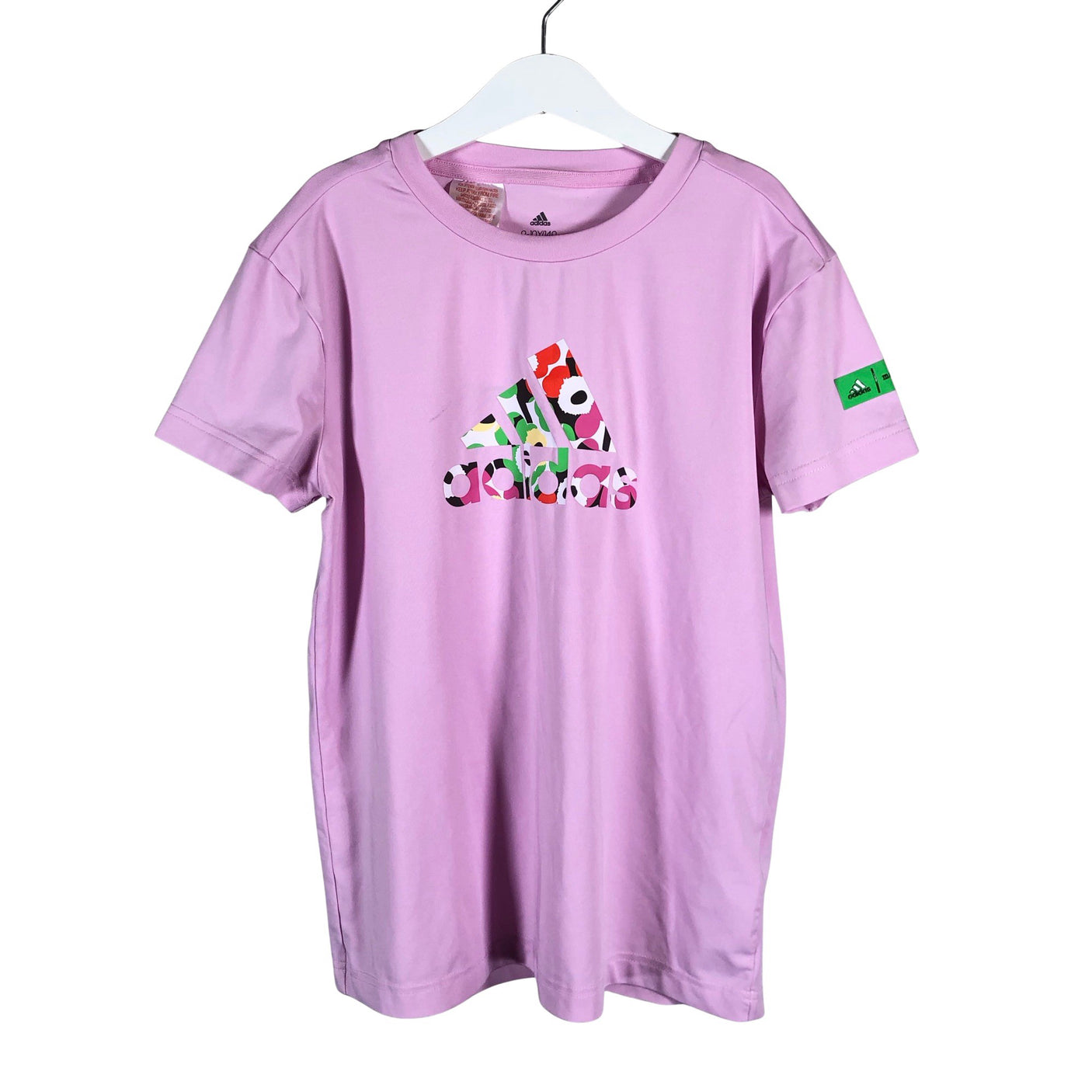 Unisex Adidas - Sports shirt, short sleeve, size 134 - 140 - Light pink (1)