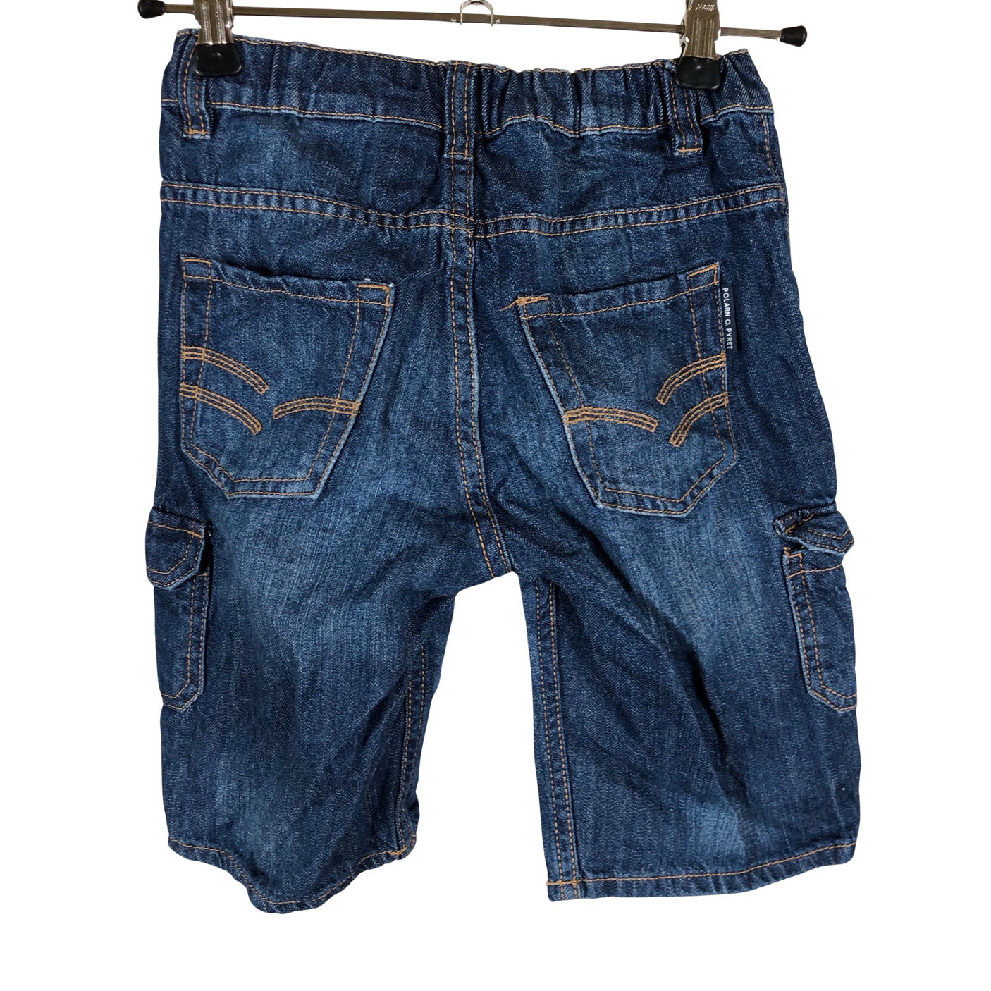 Unisex Polarn O. Pyret - Denim shorts, size 122 - 128 - Blue (2)