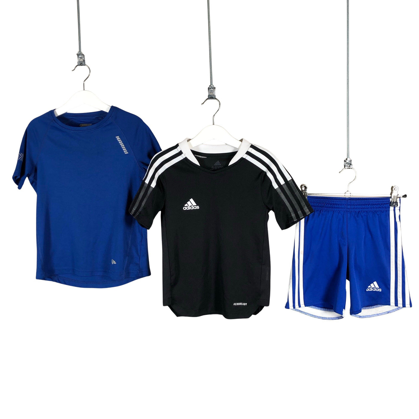 Unisex Adidas - Sports shirt, short sleeve, size 116 - 122 - Blue (1)