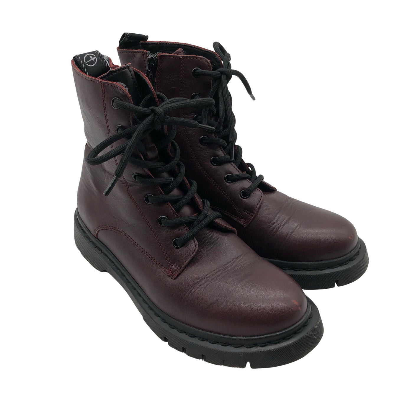 Unisex Tamaris - Army boots, size 38 - Wine red (2)