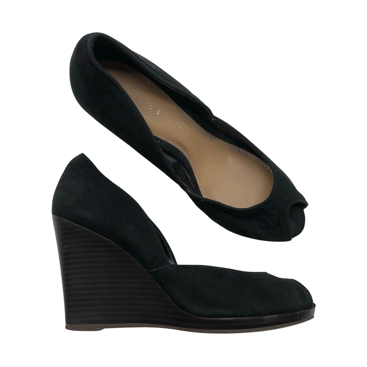 Unisex Charles & Keith - Open toe high heel shoes, size 38 - Black (1)