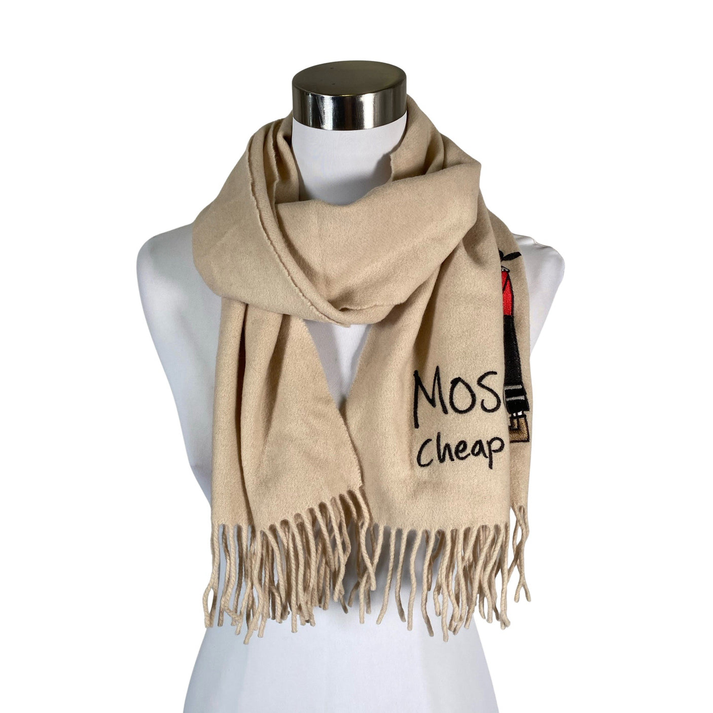Unisex Moschino Cheap and Chic - Scarf, size Maxi - Beige (1)