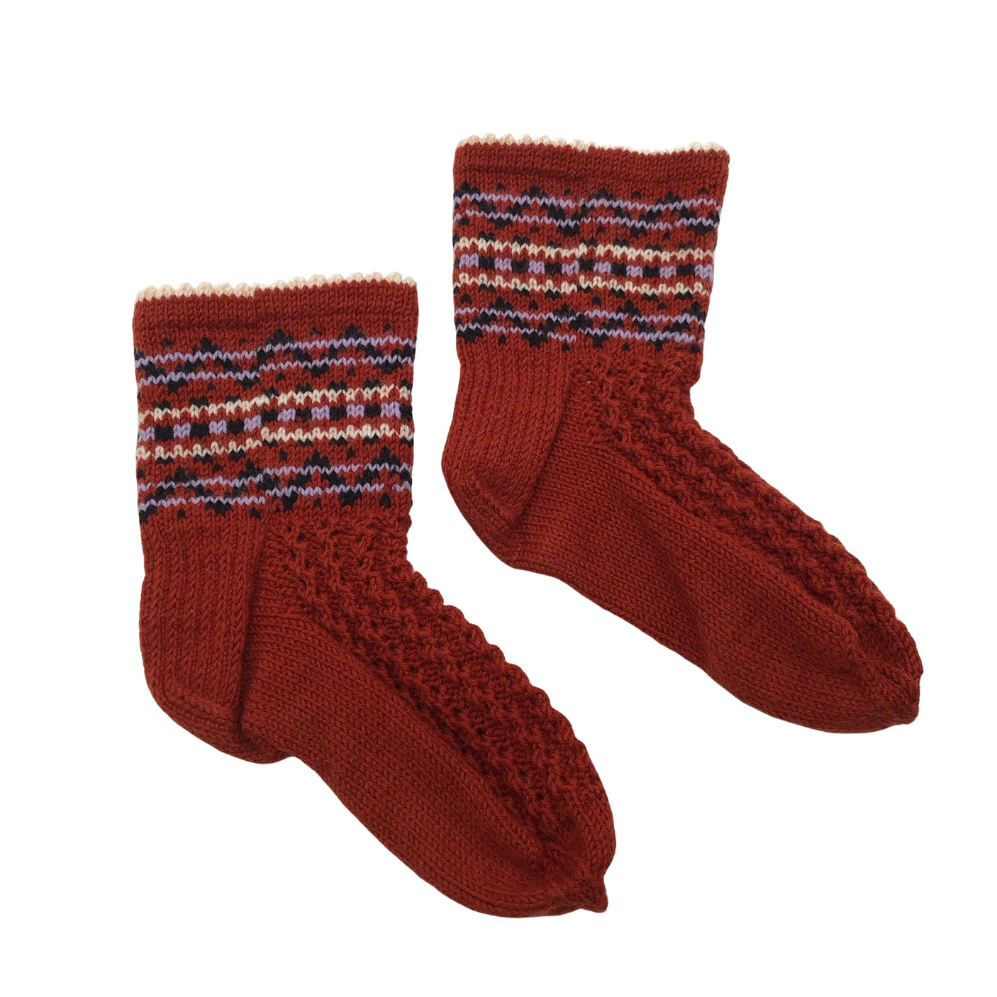 Unisex Handmade - Wool socks, size 39 - Red (1)