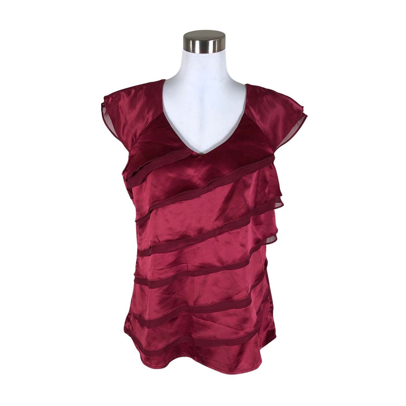 Unisex Reitmans - Short-sleeved blouse, size 40 - Wine red (1)