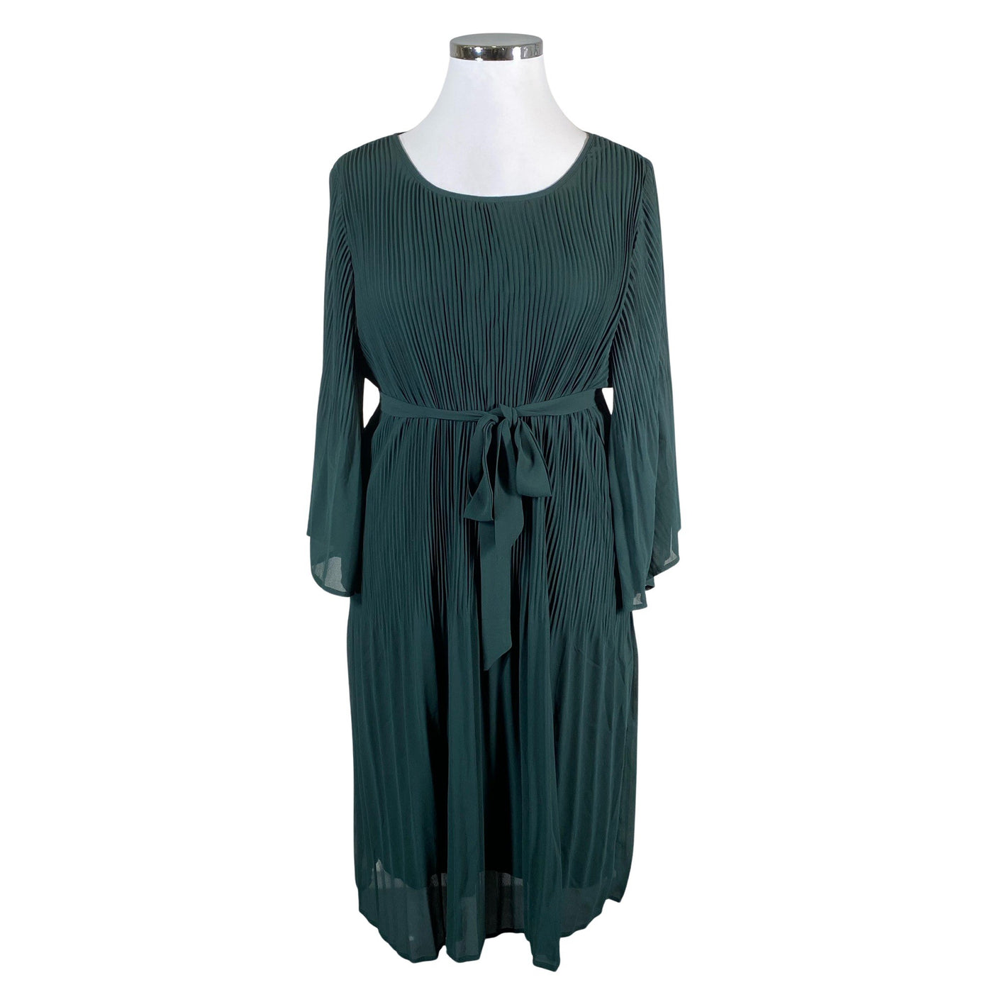 Unisex Zizzi - Schiffon dress, size 46 - Green (1)