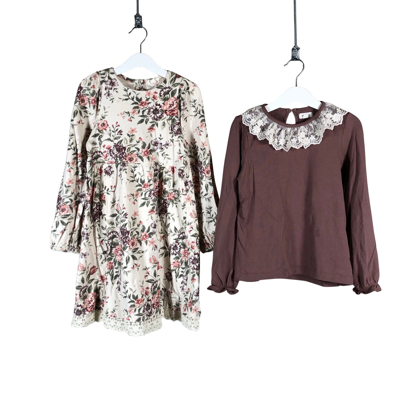 Unisex Newbie - Tricot dress, size 122 - 128 - Beige (1)