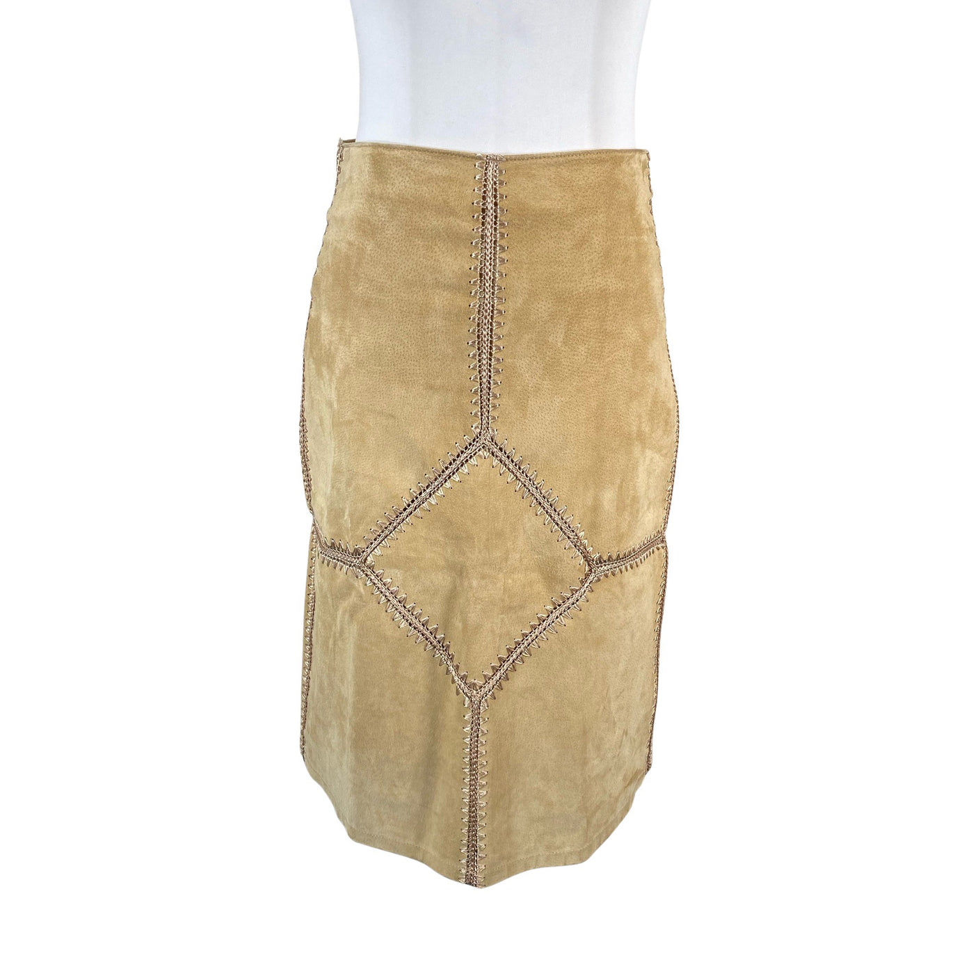 Unisex Saint Tropez - Leather skirt, size 38 - Beige (1)