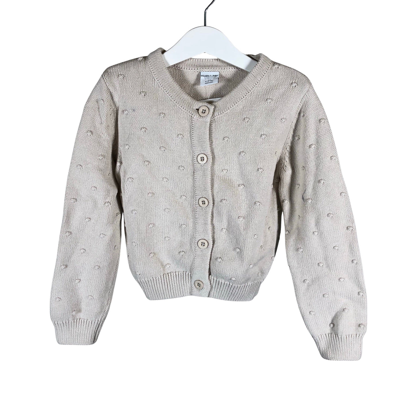 Unisex Polarn O. Pyret - Cardigan, size 104 - 110 - Beige (1)