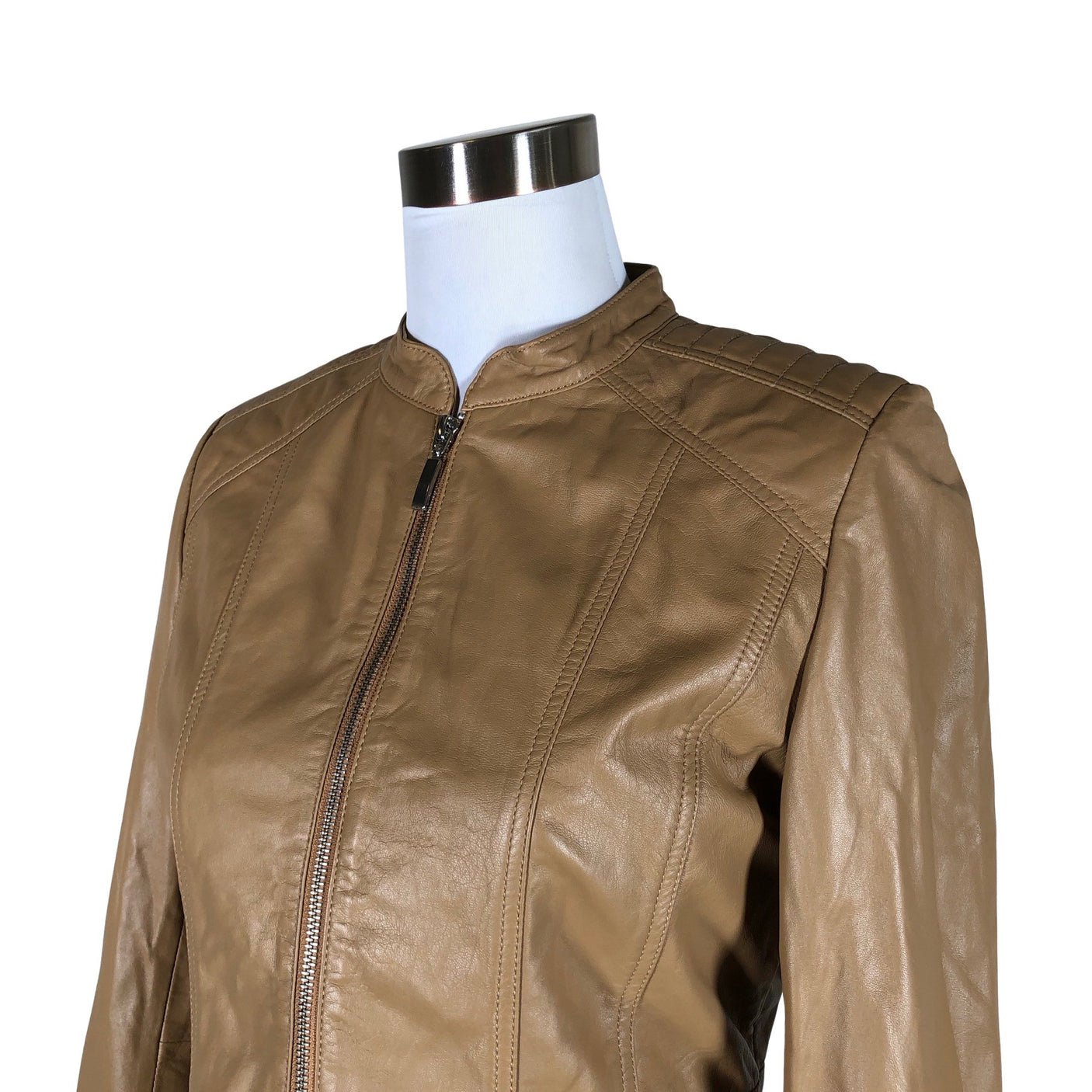 Unisex Your Face - Leather jacket, size 36 - Brown (3)