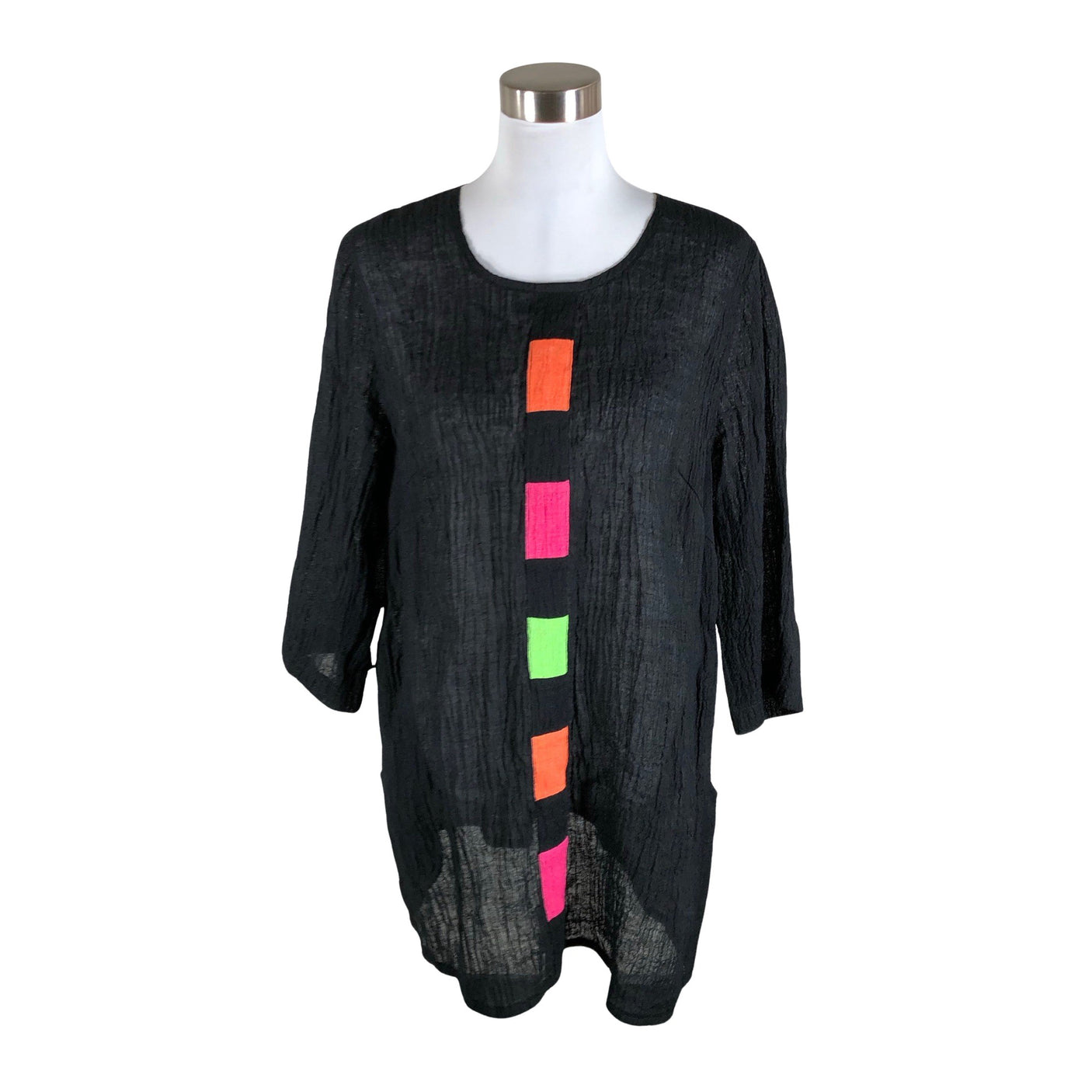 Unisex Tarina-Asu - Schiffon tunic, size 40 - Black (1)