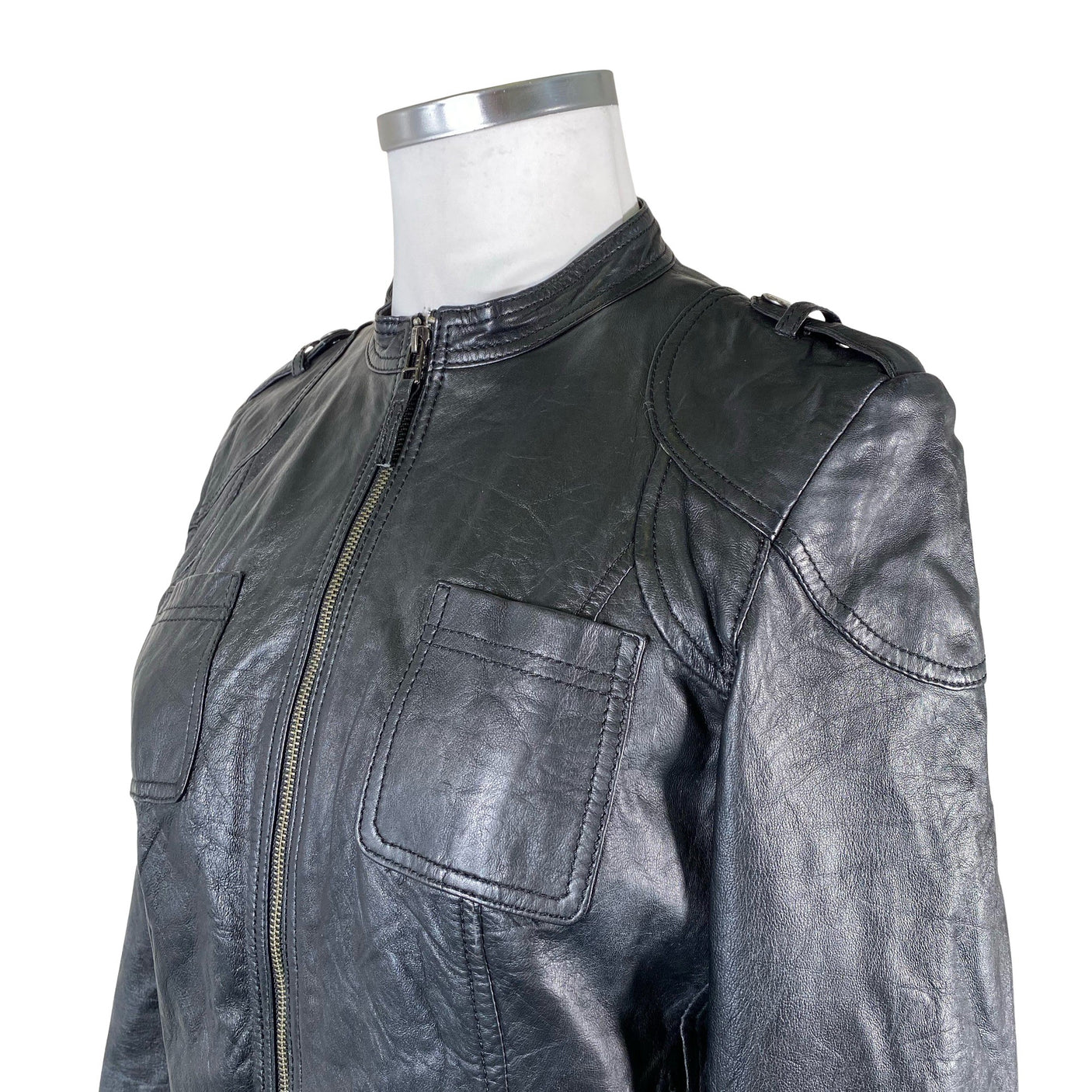 Unisex s.Oliver - Leather jacket, size 42 - Black (3)