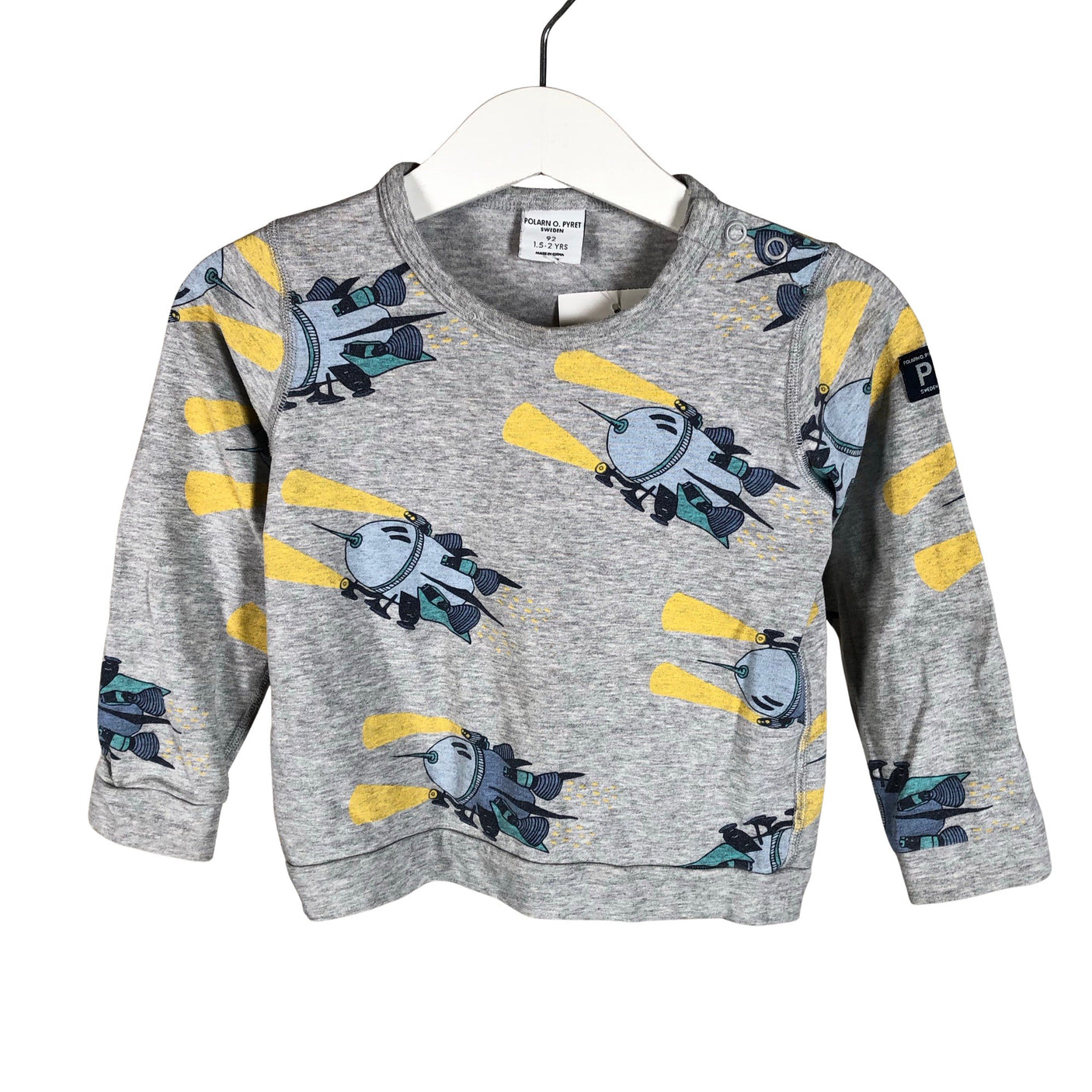 Unisex Polarn O. Pyret - Tricot shirt, size 86 - 92 - Gray (1)