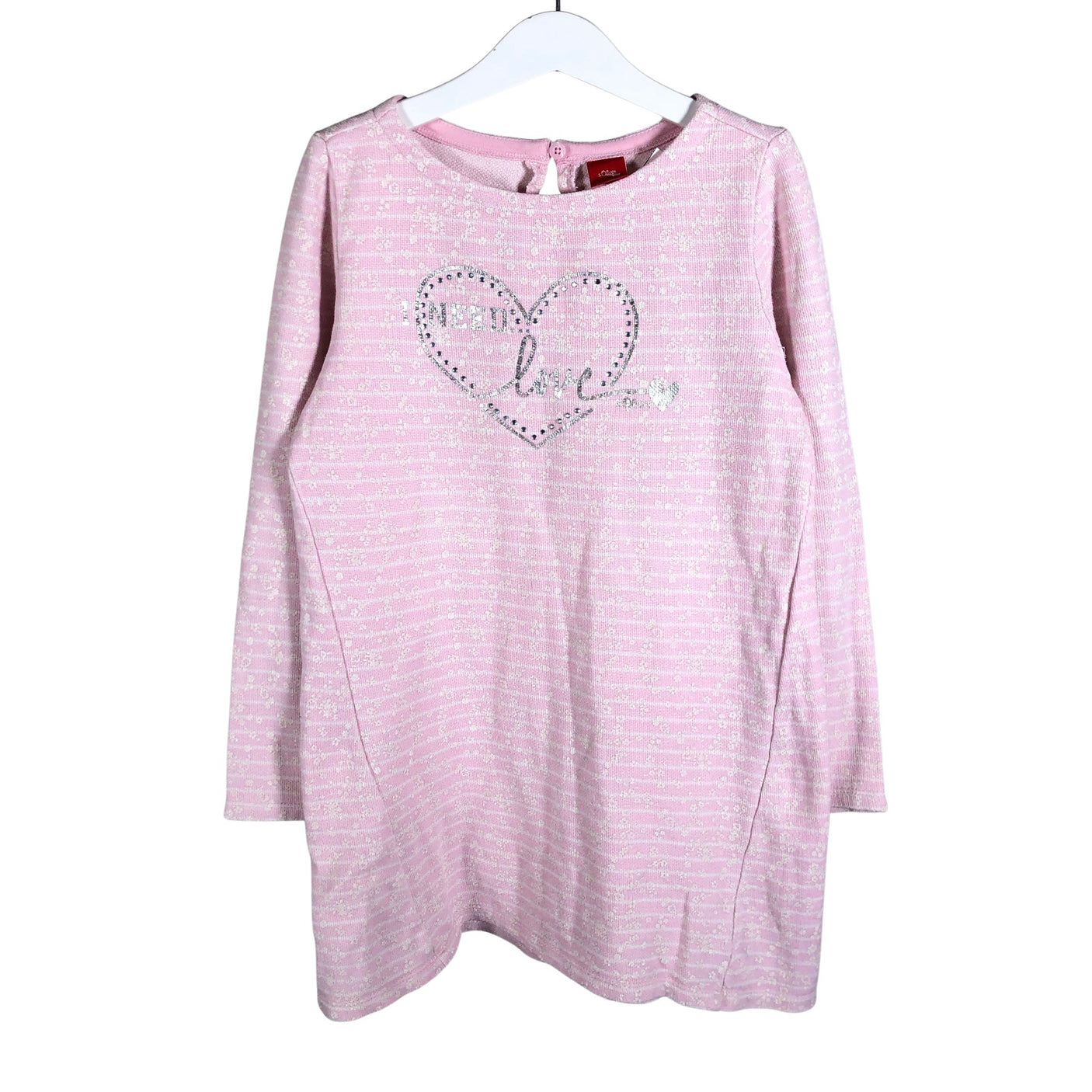 Unisex s.Oliver - Tricot dress, size 122 - 128 - Light pink (1)