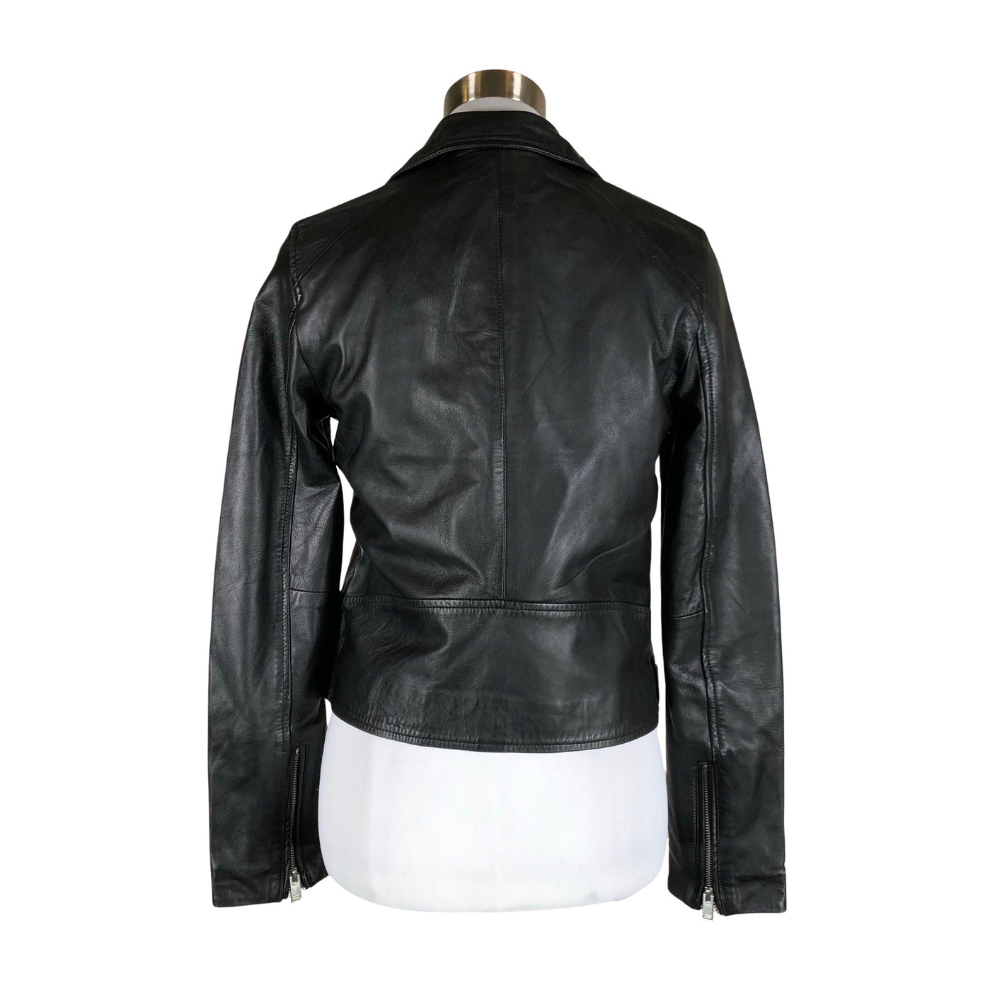 Unisex Selected - Leather jacket, size 36 - Black (2)