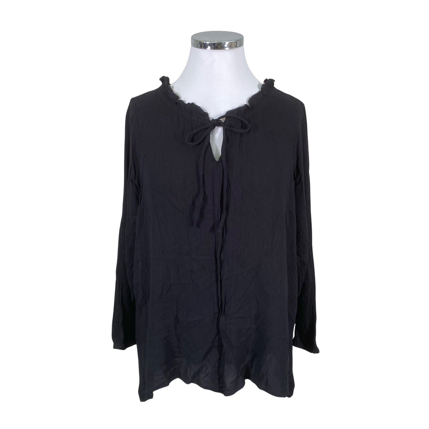 Unisex Zizzi - Schiffon tunic, size 46 - Black (1)