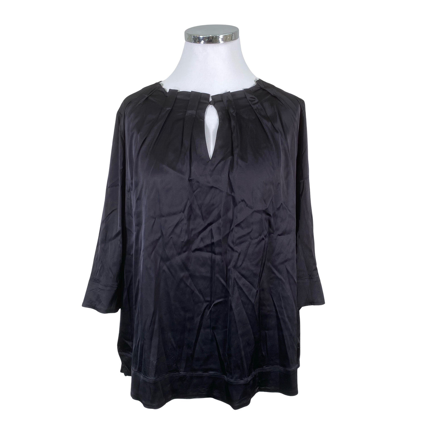 Unisex Ulla Popken - Schiffon tunic, size 46 - Black (1)