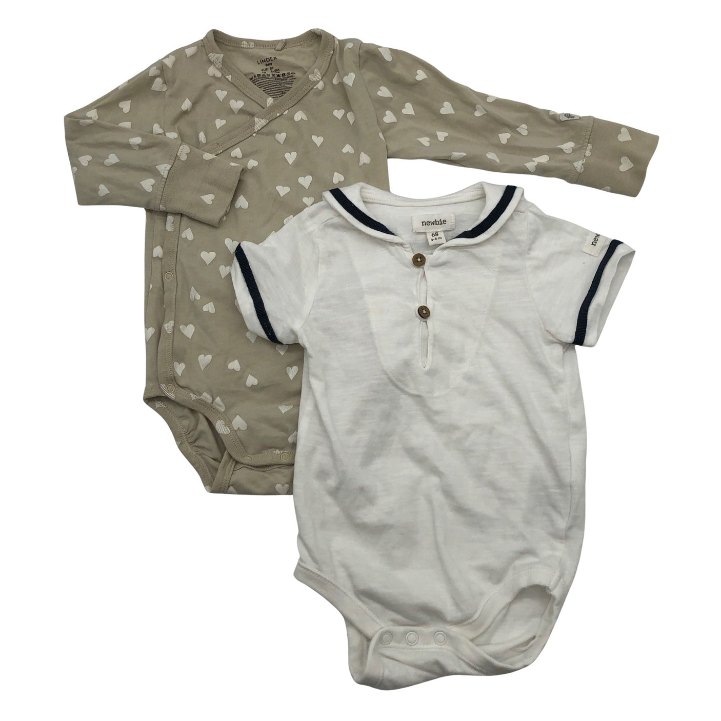 Unisex Lindex - Wrap bodysuit, size 62 - 68 - Beige (1)