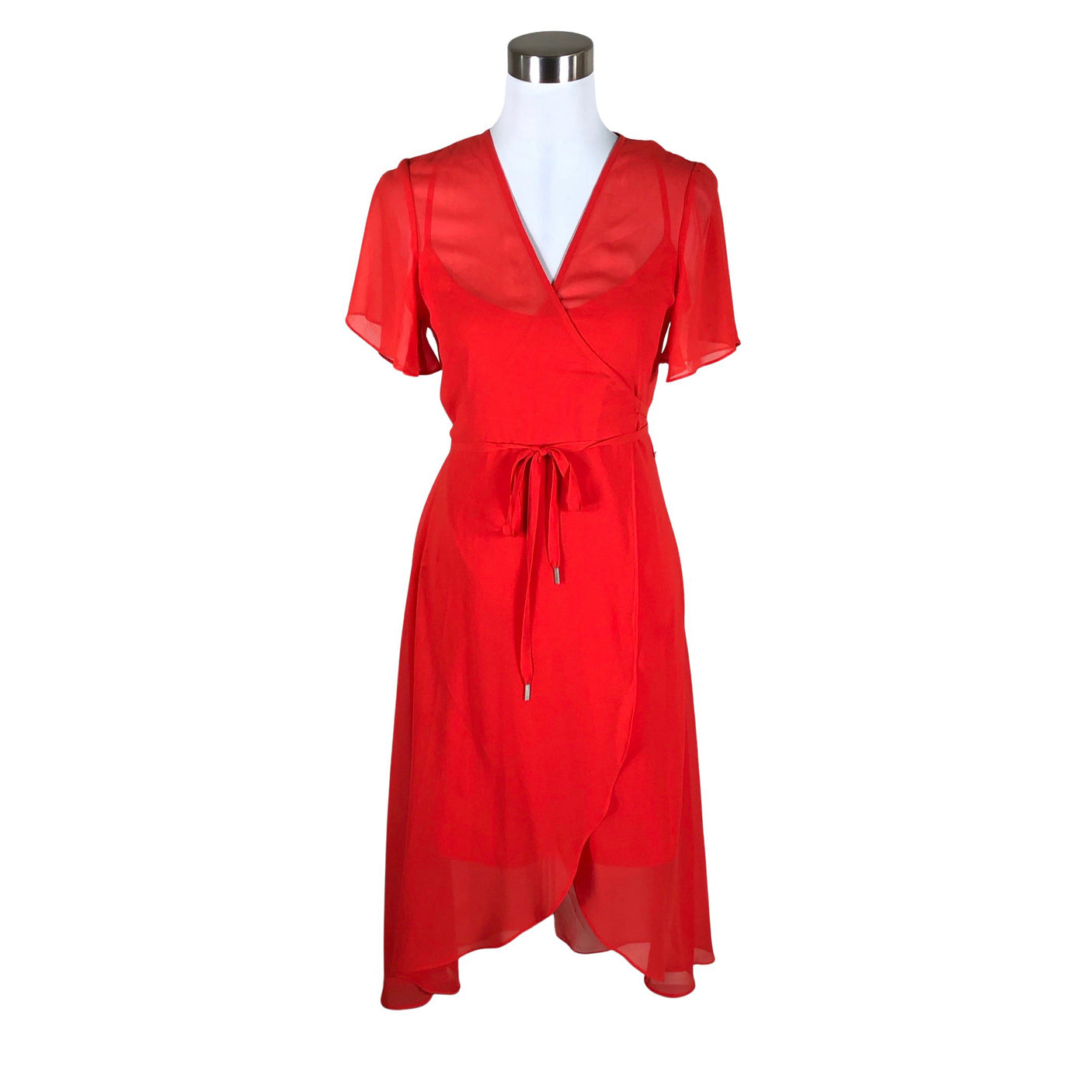 Unisex Tommy Jeans (Tommy Hilfiger) - Schiffon dress, size 36 - Red (1)