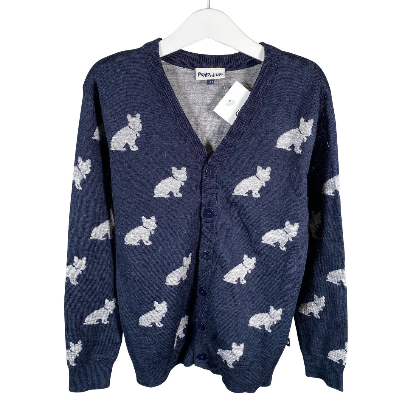 Unisex POMPdeLUX - Cardigan, size 128 - 134 - Blue (1)