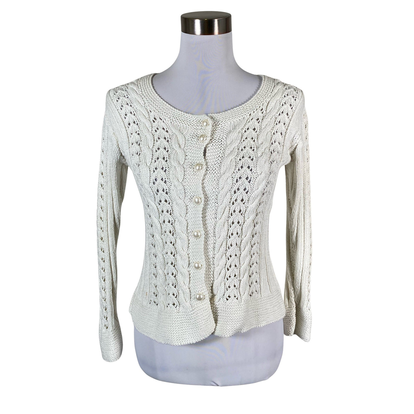 Unisex Handmade - Cardigan, size 34 - Natural white (1)