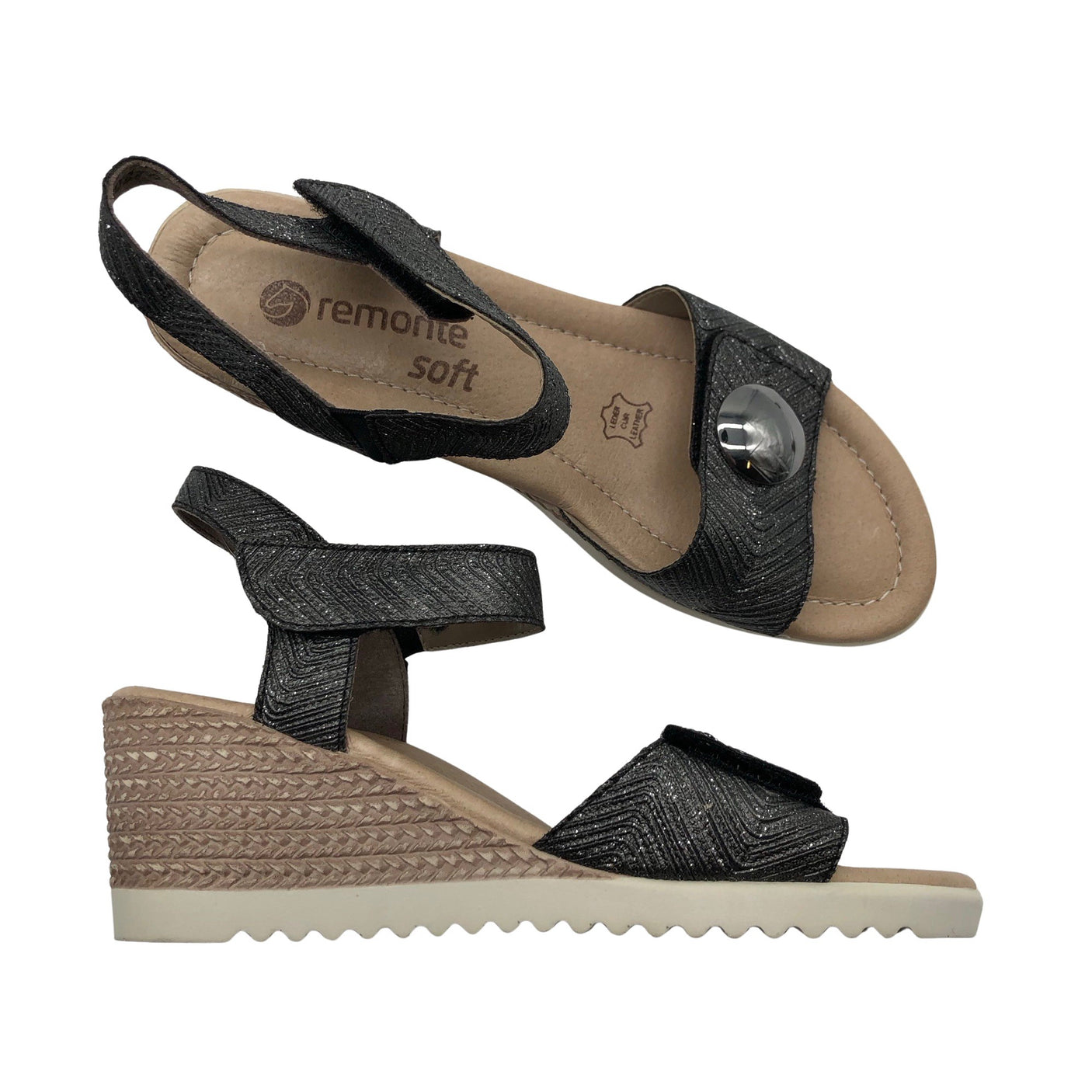 Unisex Remonte - Wedge sandals, size 37 - Gray (1)