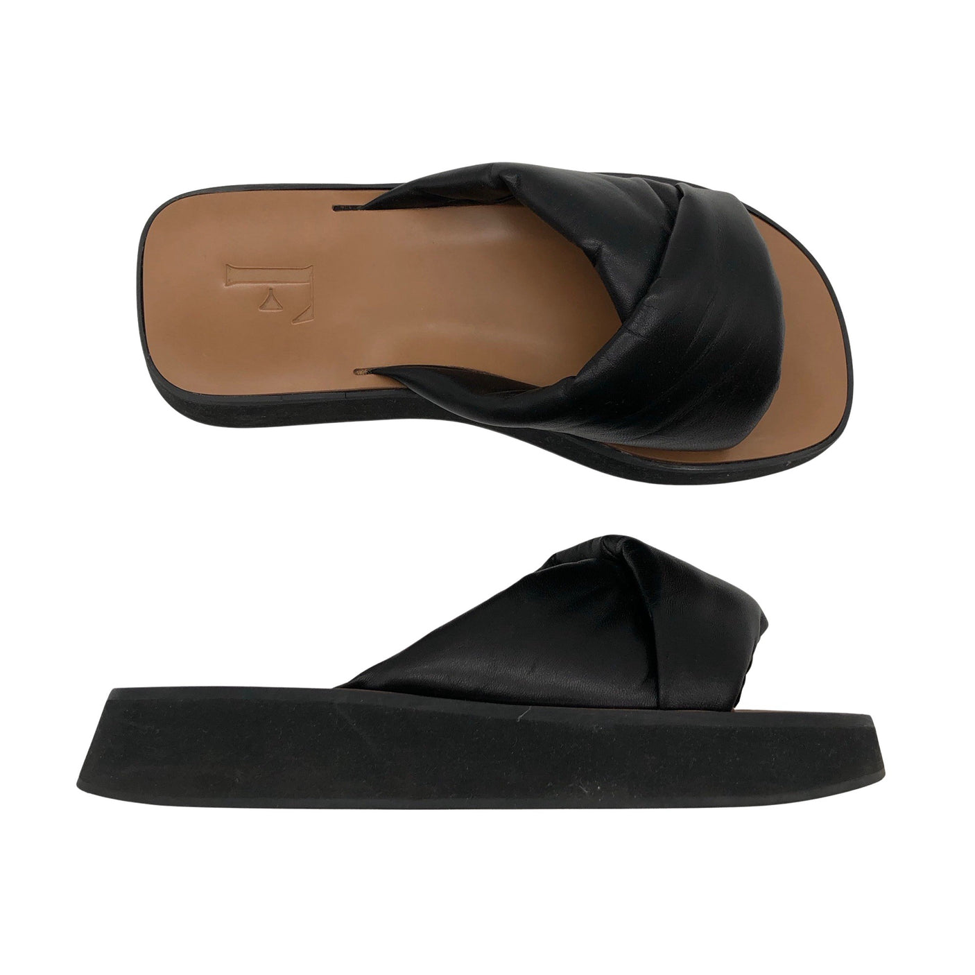 Unisex Flattered - Sandals, size 38 - Black (1)