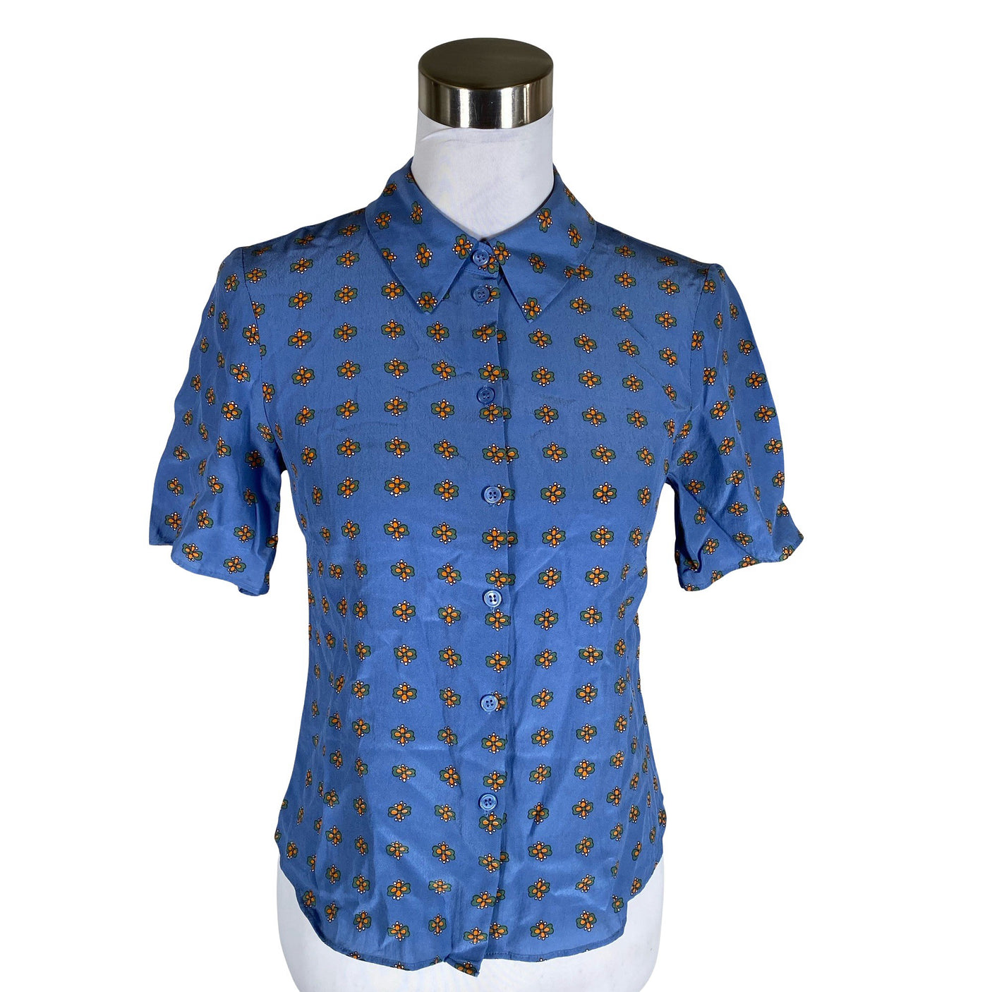 Unisex &Other Stories - Short-sleeved blouse, size 38 - Blue (1)