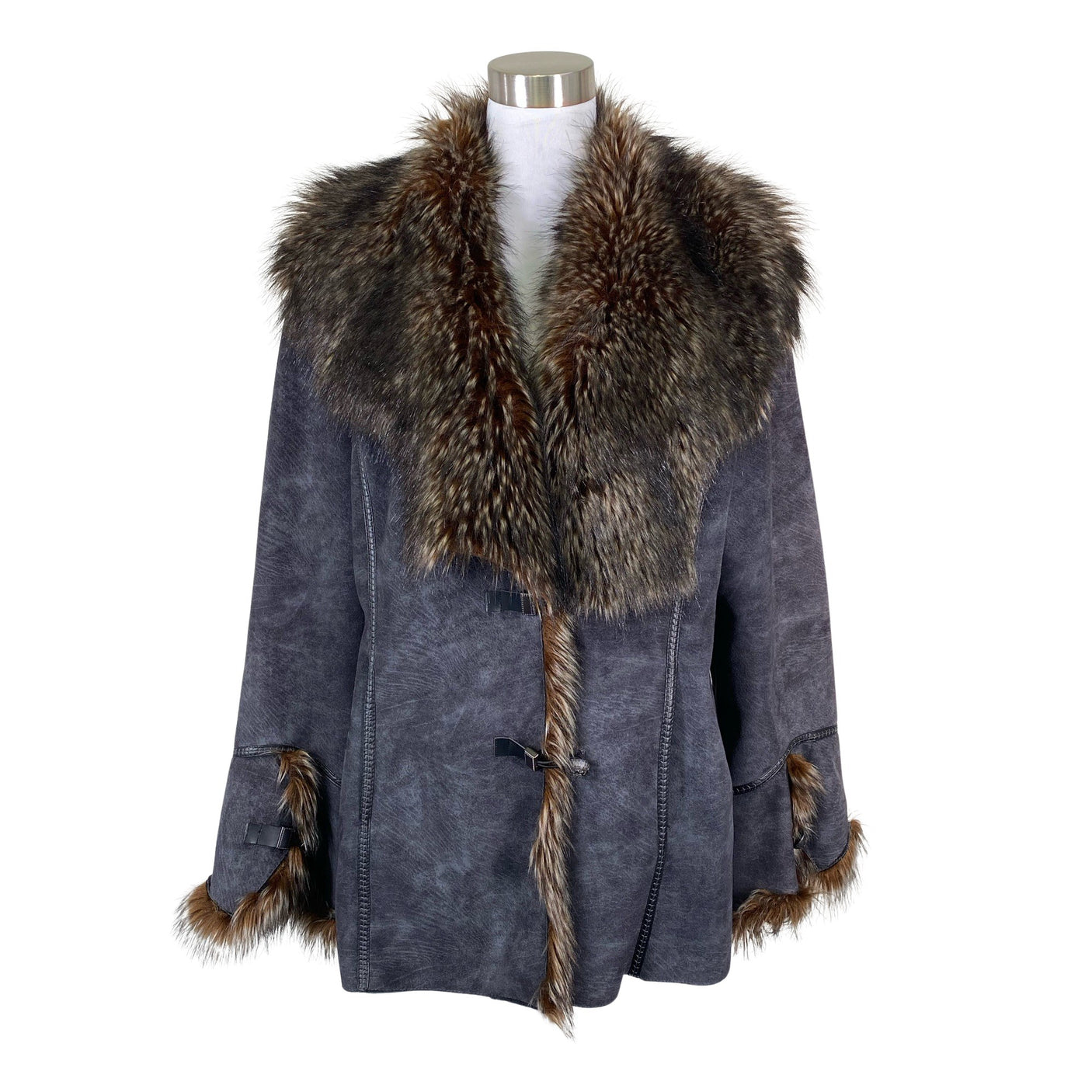 Unisex Kriss - Faux fur coat, size 40 - Gray (1)
