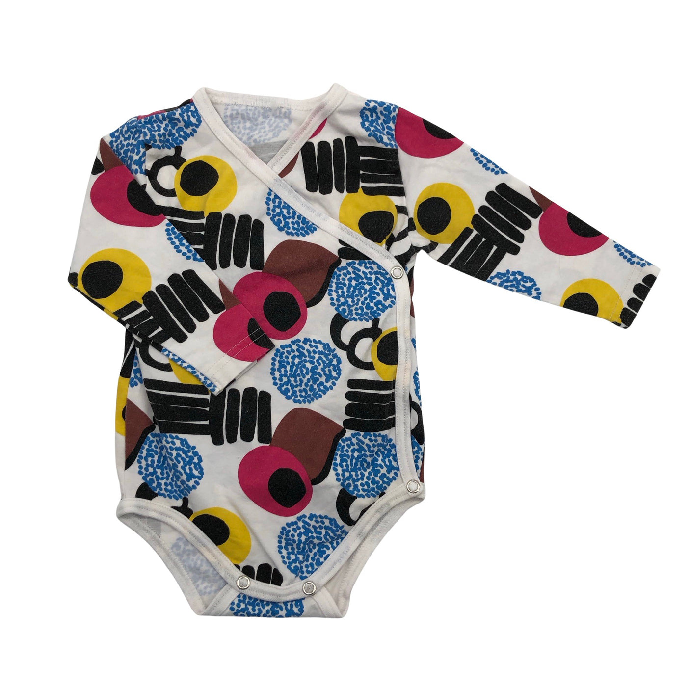 Unisex Pikkuset - Wrap bodysuit, size 62 - 68 - White (1)