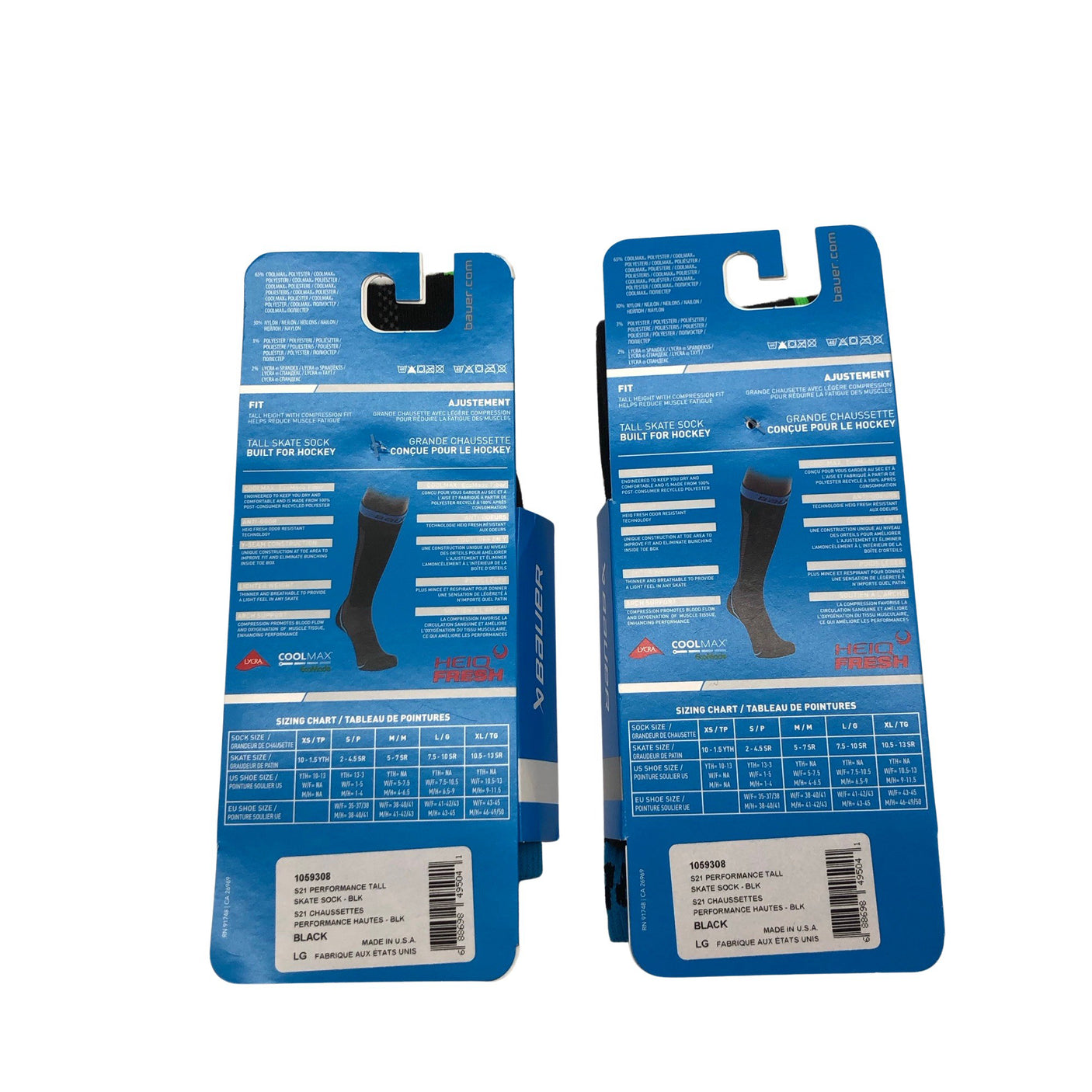 Unisex Bauer - Socks, size 43 - Black (2)