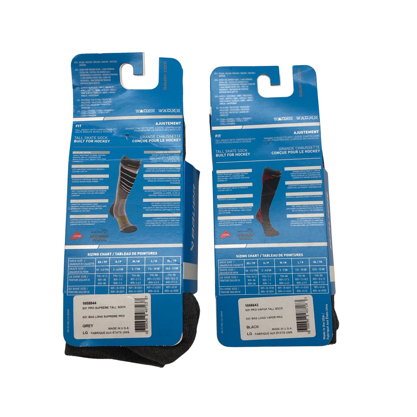 Unisex Bauer - Socks, size 43 - Black (2)