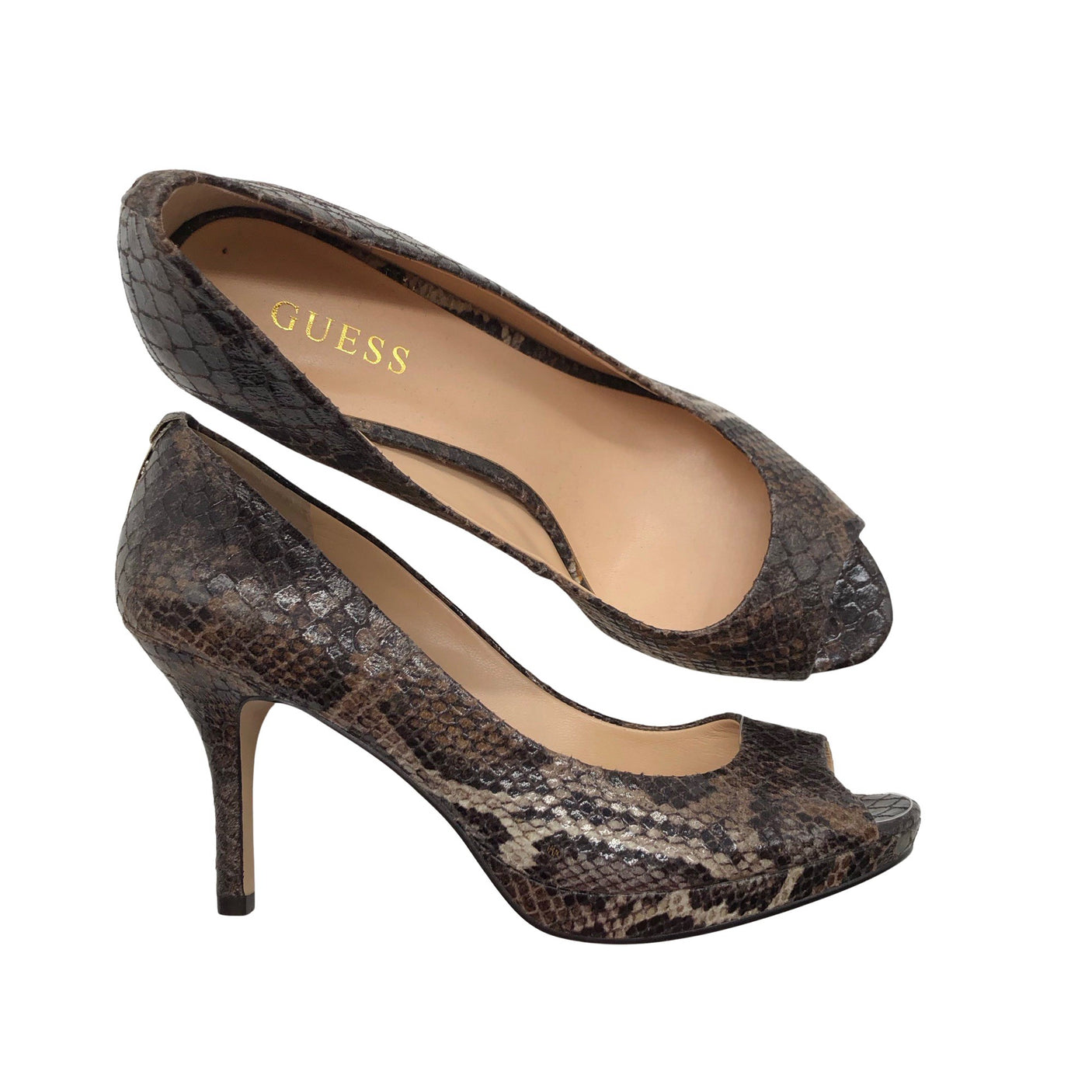 Unisex Guess - Open toe high heel shoes, size 40 - Brown (1)