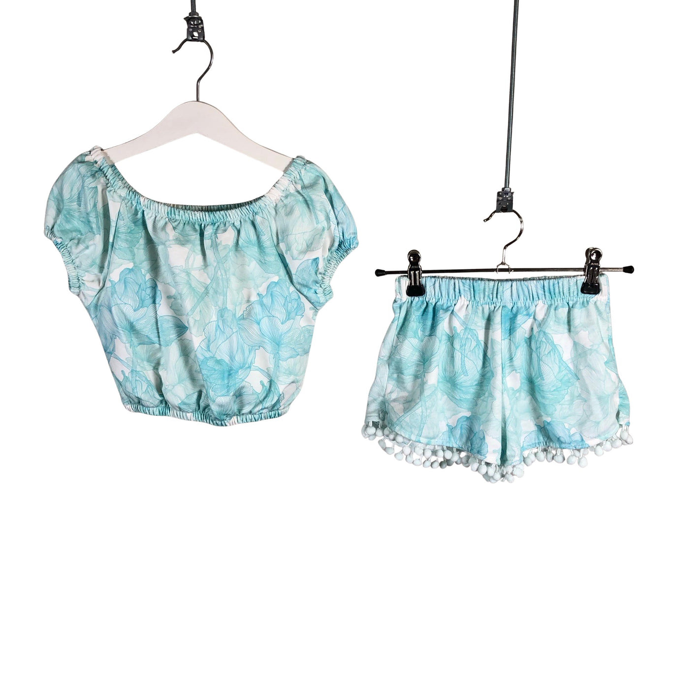 Unisex Marie Raxevsky - Shorts and top set, size 122 - 128 - Turquoise (1)