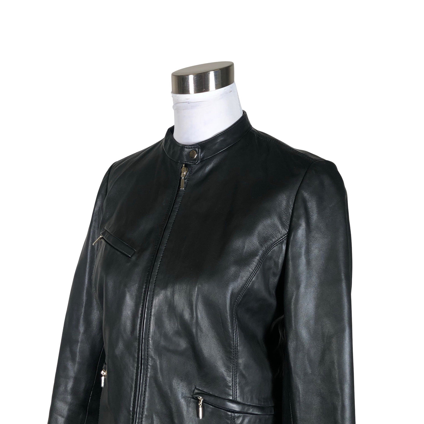 Unisex Massimo Dutti - Leather jacket, size 38 - Black (3)