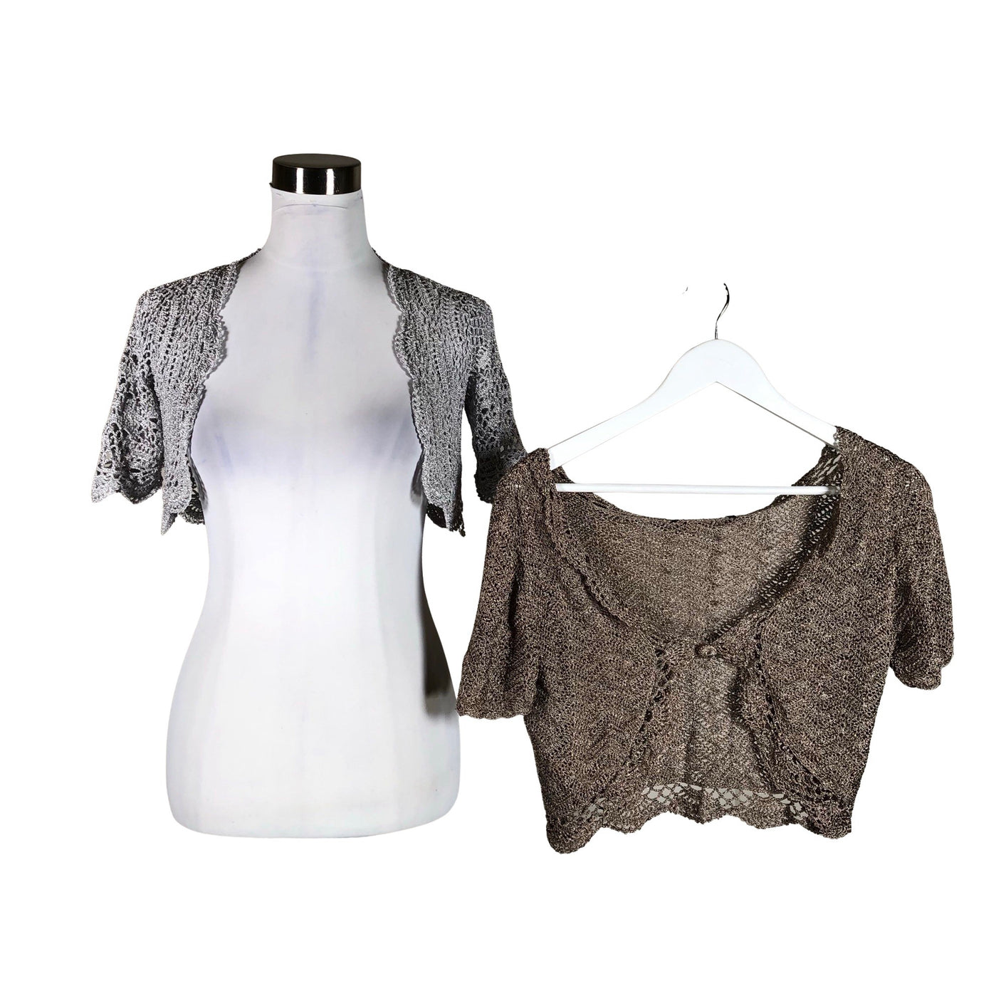 Unisex Trendy Line - Knit bolero jacket, size 36 - Gray (1)