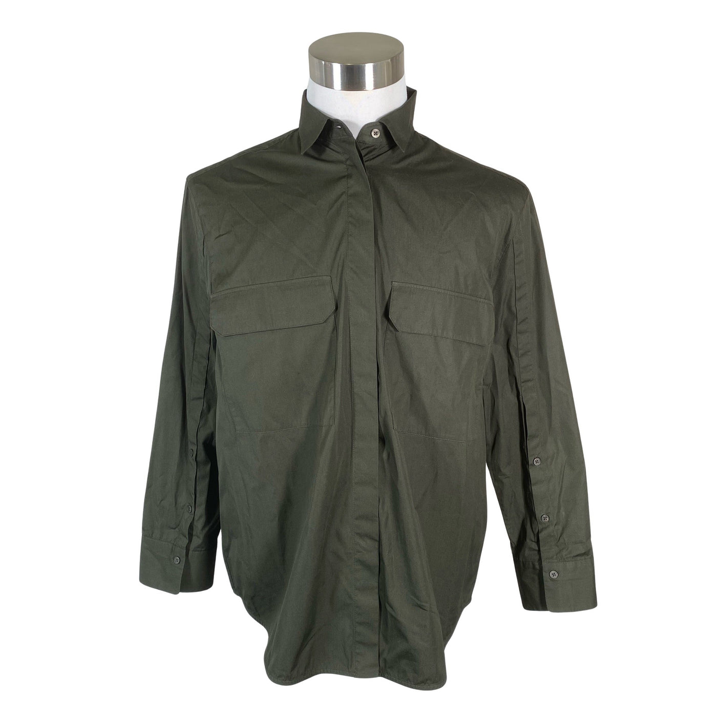 Unisex Massimo Dutti - Collared shirt, size M - Green (1)