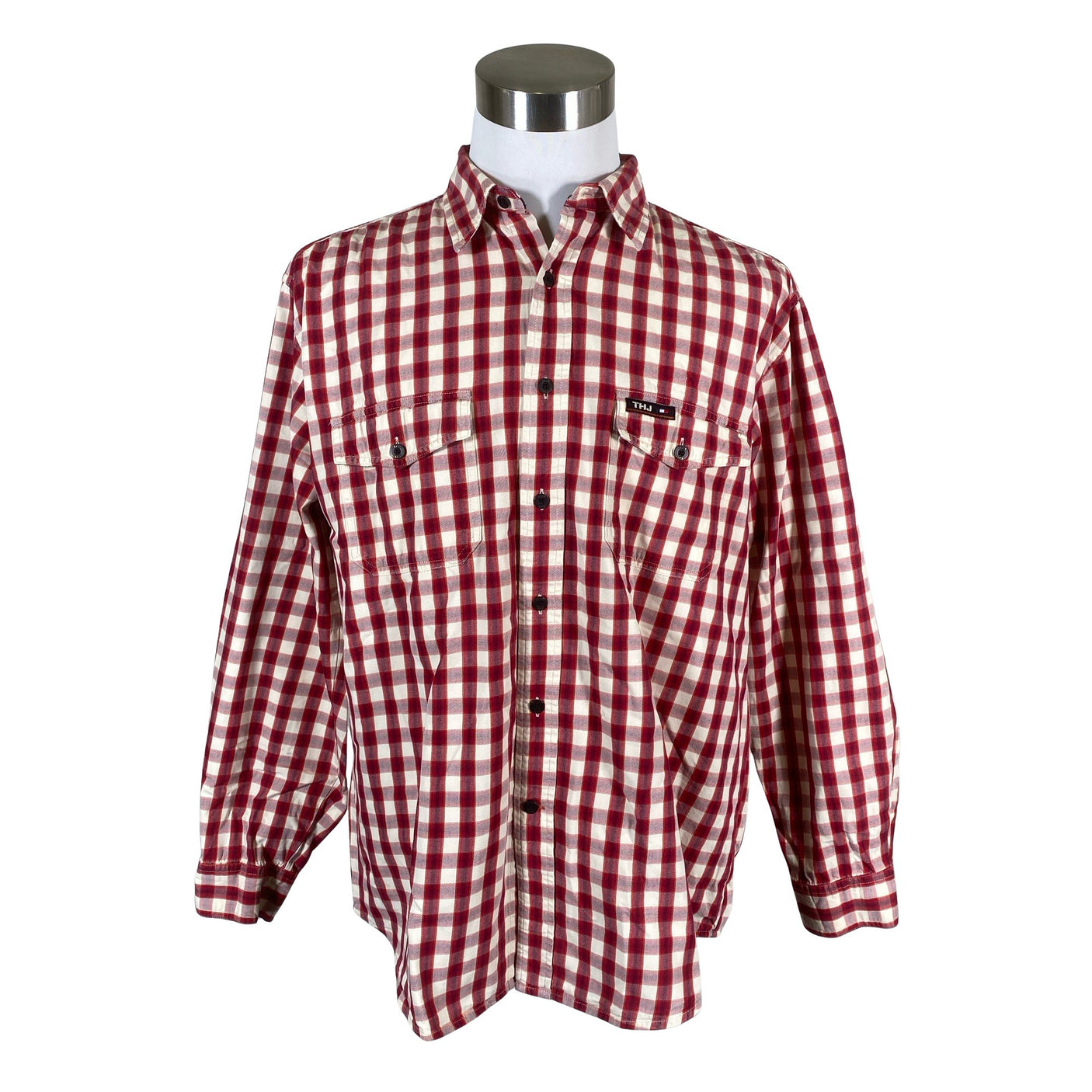 Unisex Tommy Hilfiger - Collared shirt, size L - Wine red (1)