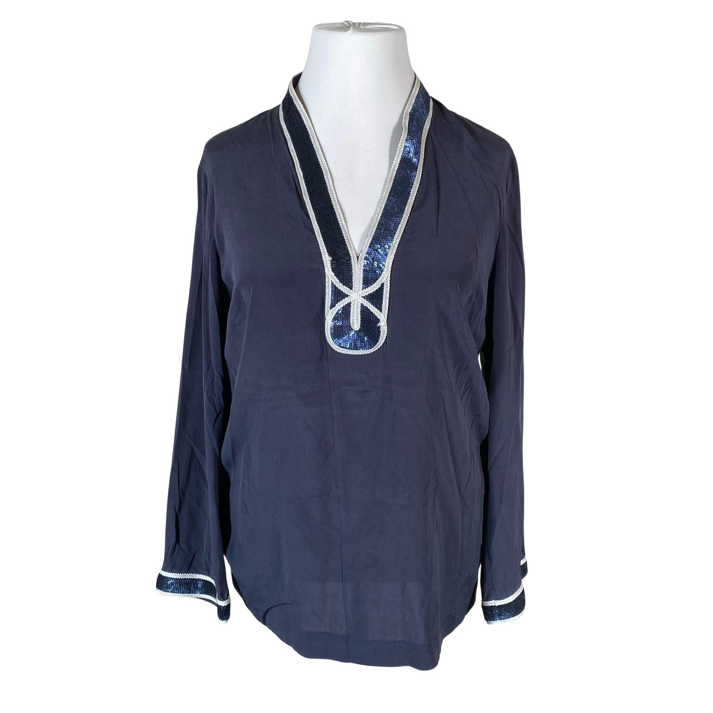 Unisex Tory Burch - Schiffon tunic, size 42 - Blue (1)