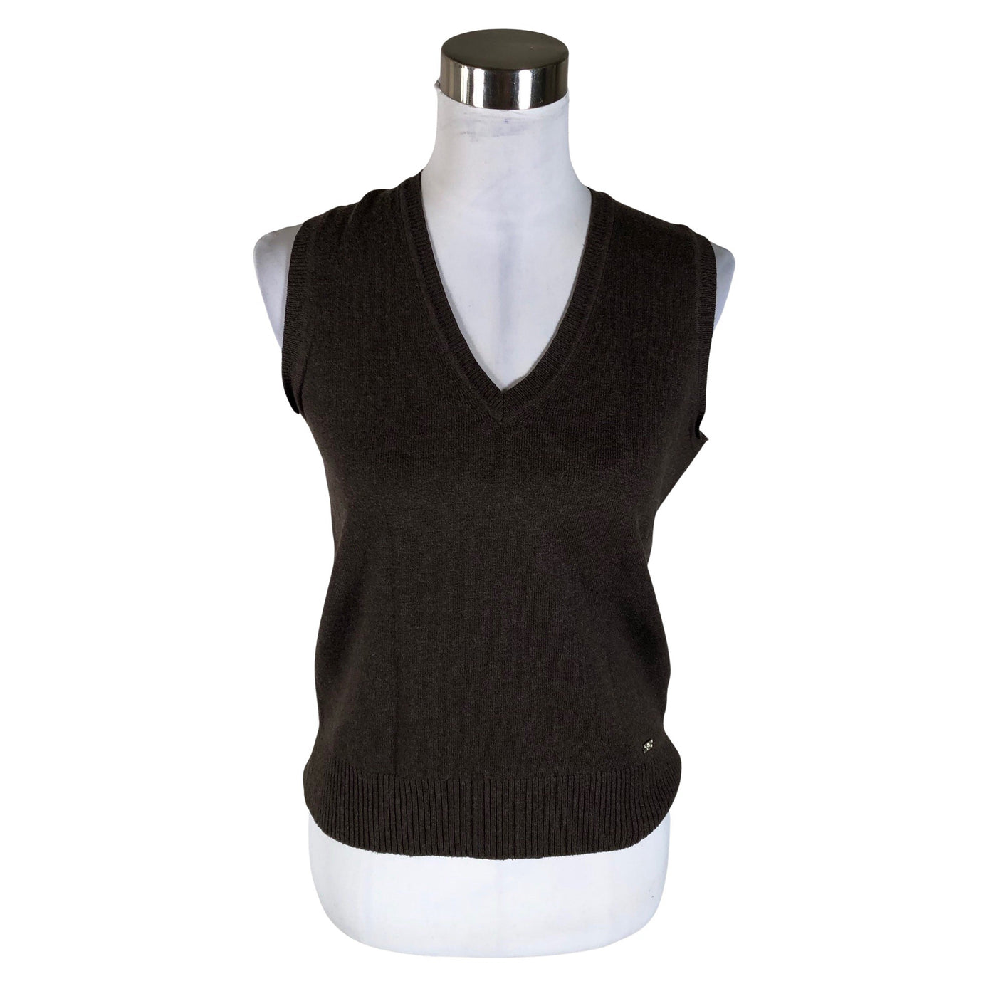 Unisex Global - Knit vest, size 38 - Brown (1)