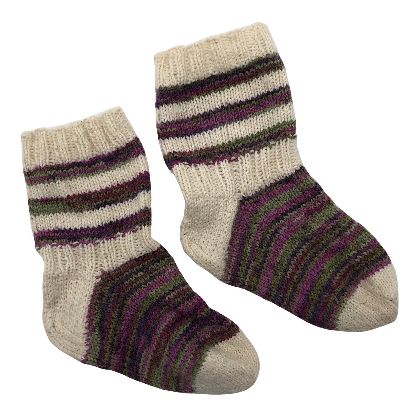 Unisex Handmade - Wool socks, size 34 - Natural white (1)