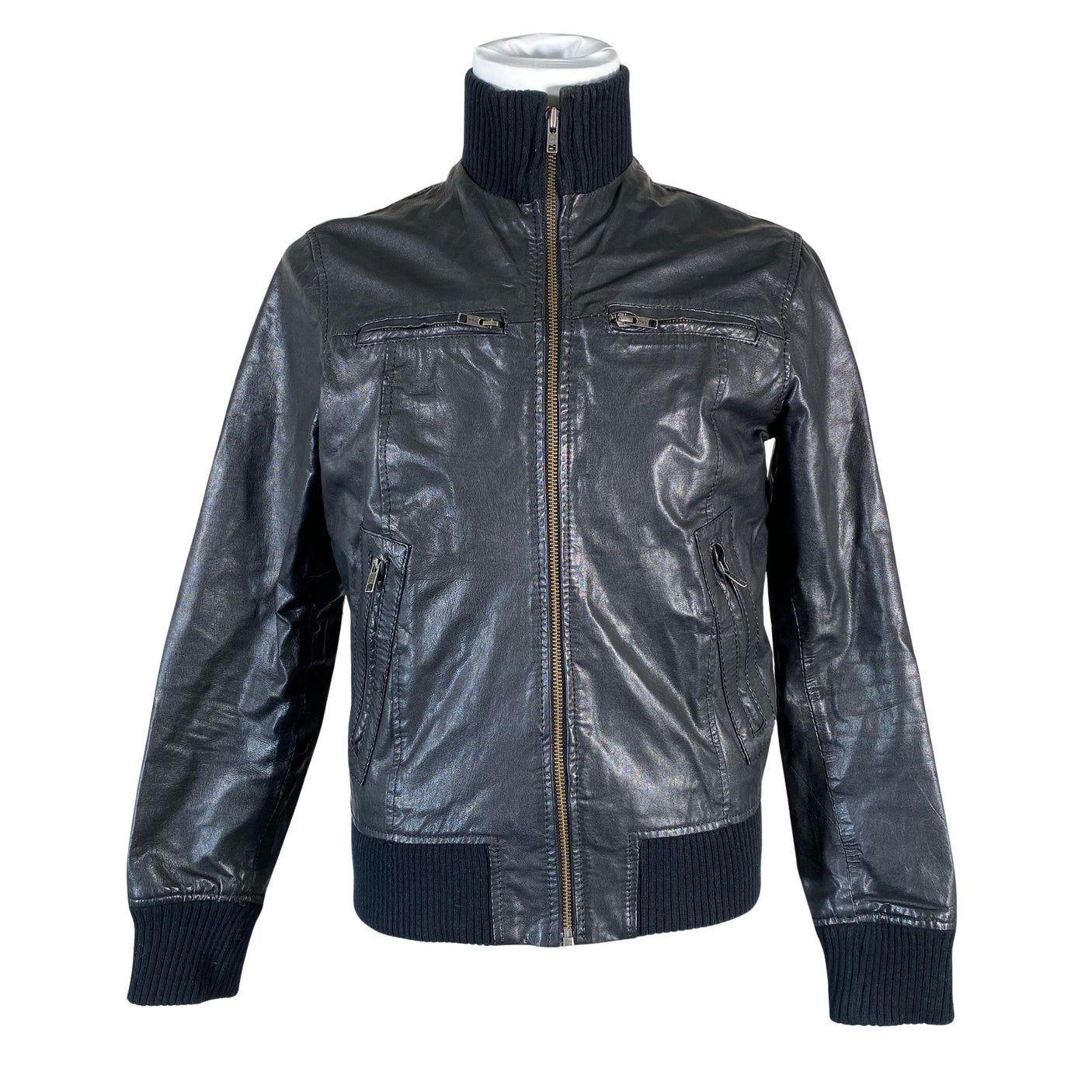 Unisex Jack & Jones - Leather jacket, size M - Black (1)